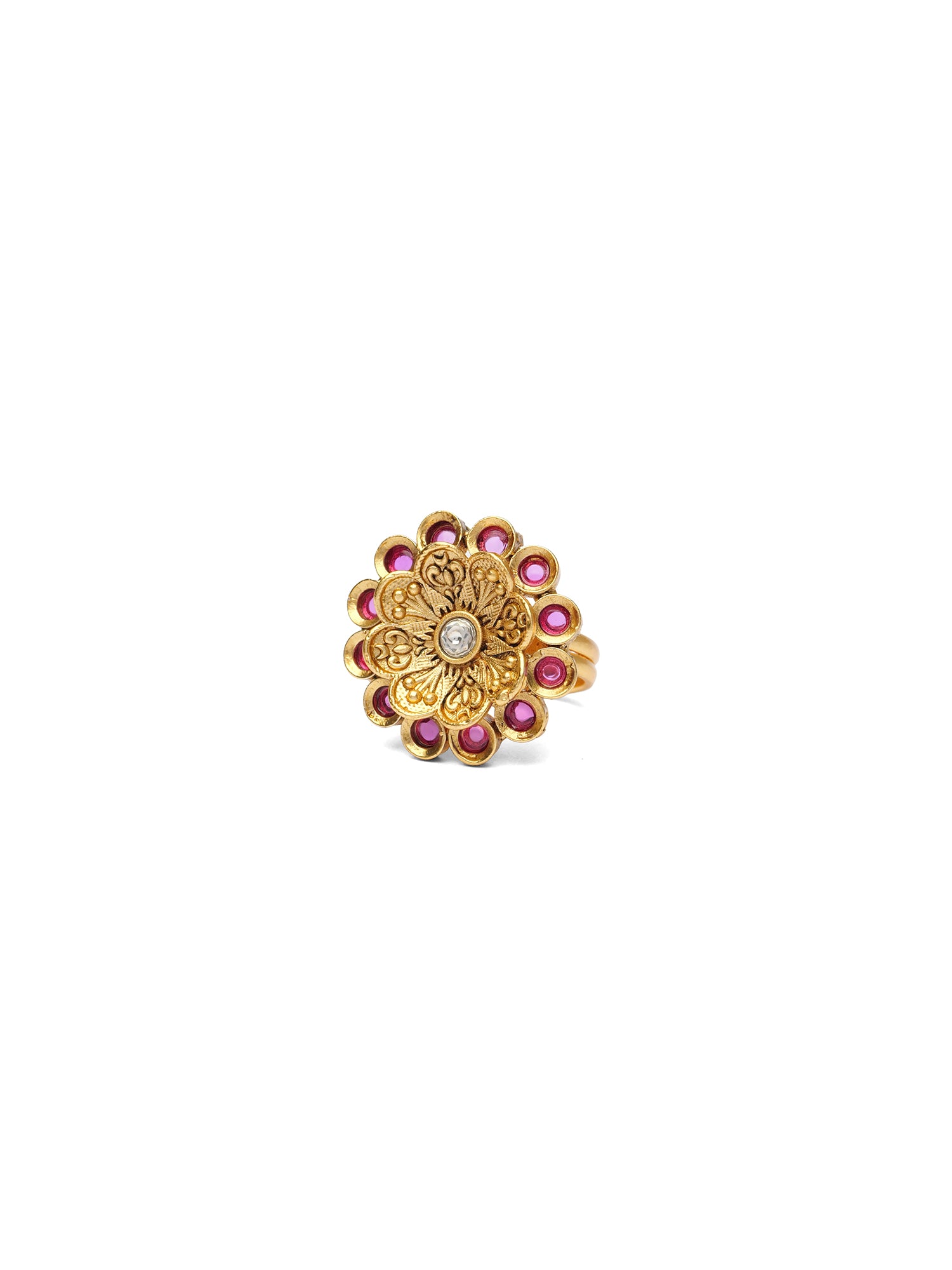 Menaka Gold Style Ring in Ruby