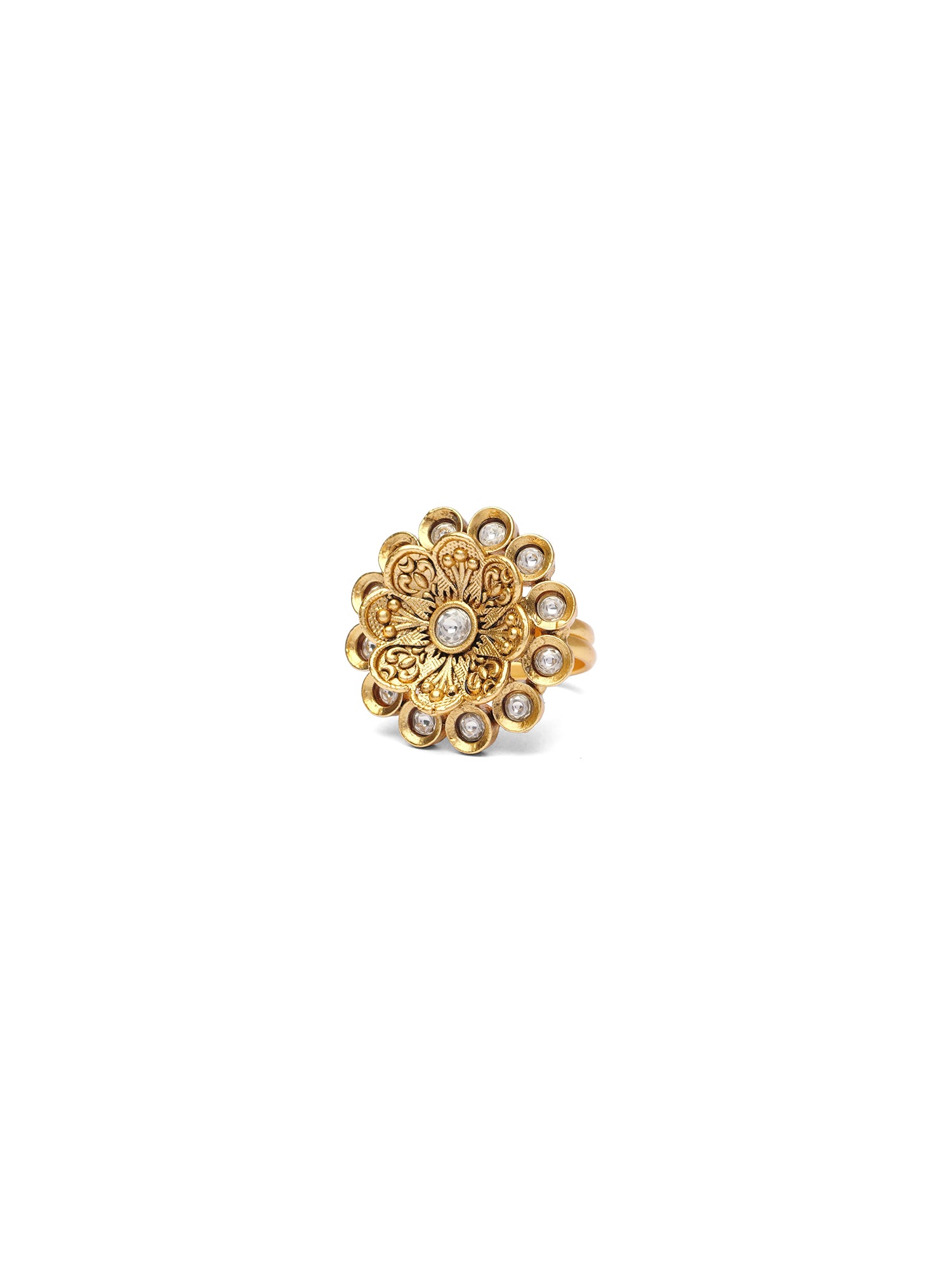 Menaka Gold Style Ring in White