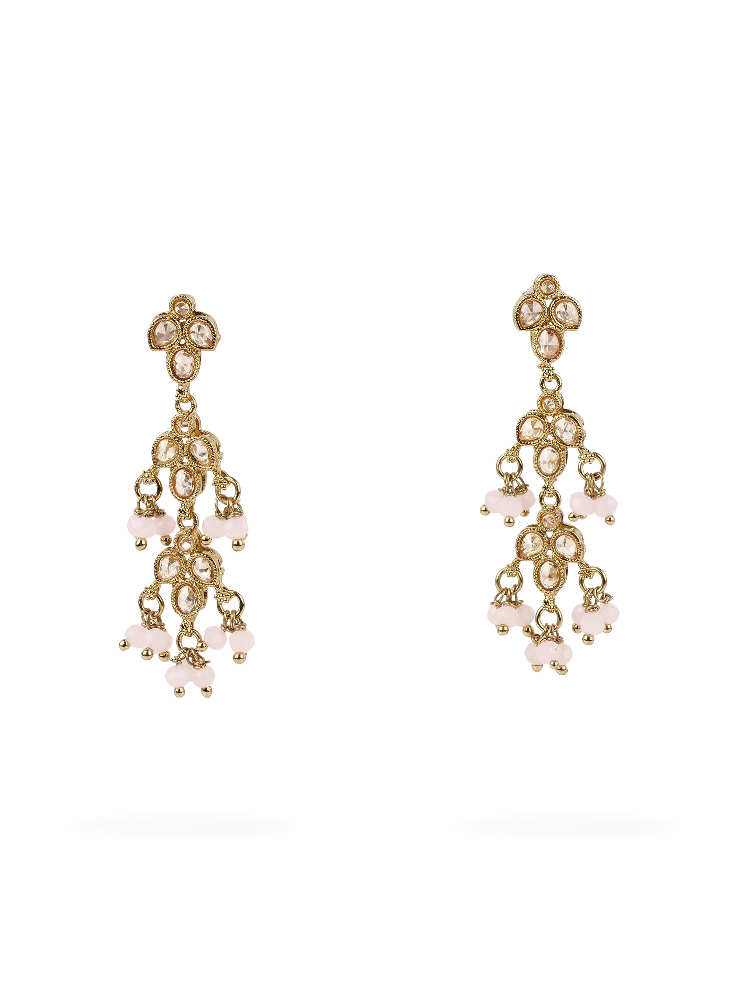 Mila Drop Earrings in Light Pink