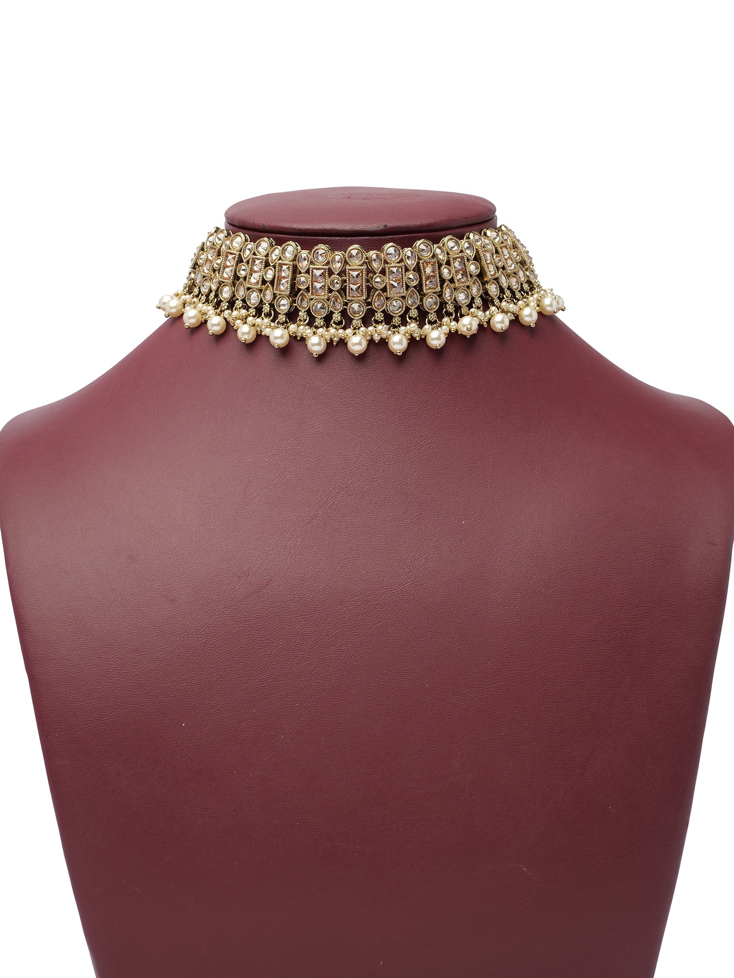 Mina Choker Set in Pearl and Champagne