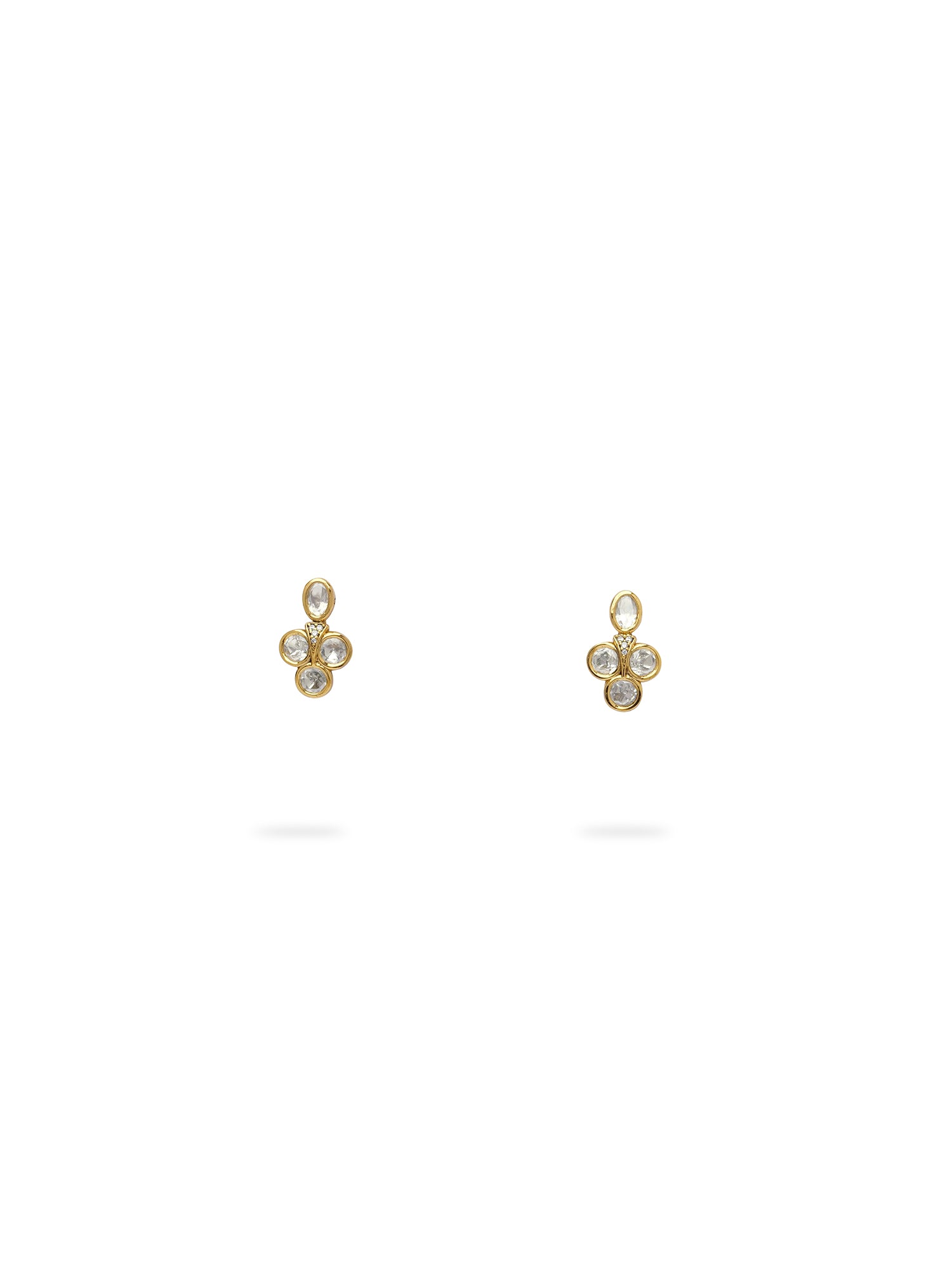 Mina Kundan Studs in White