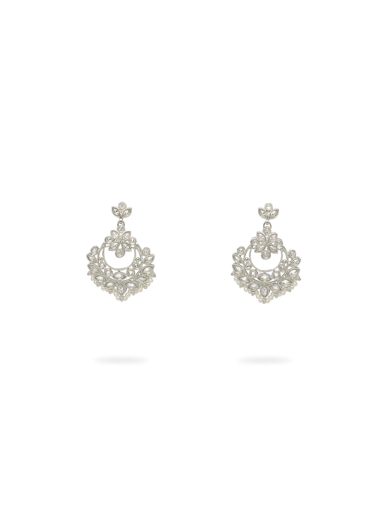Minal Necklace Set in Rhodium
