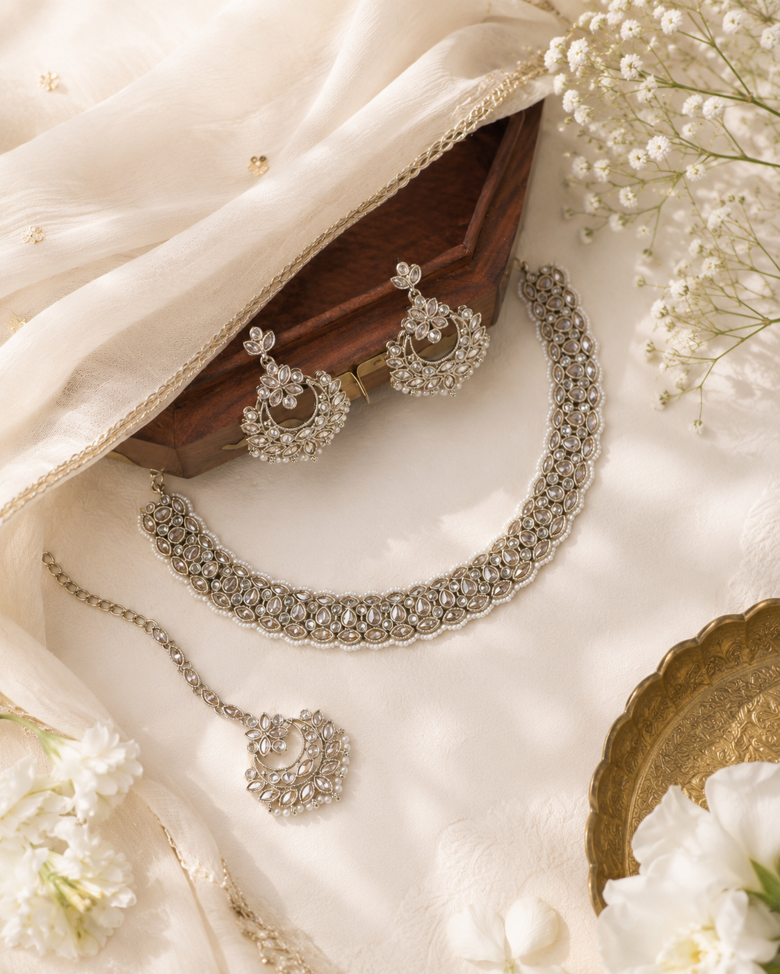 Minal Necklace Set in Champagne