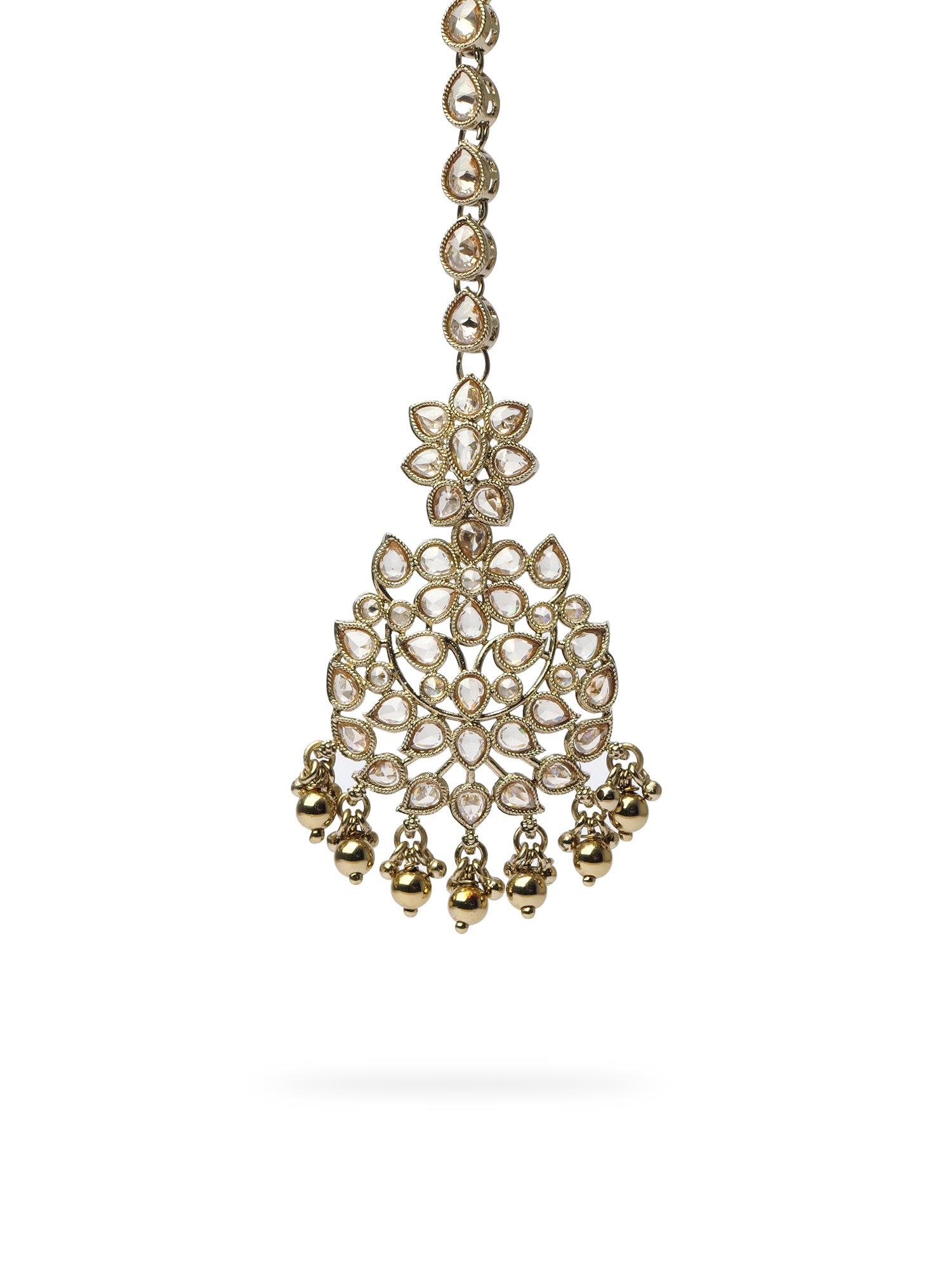 Mirza Maang Tikka in Antique Gold