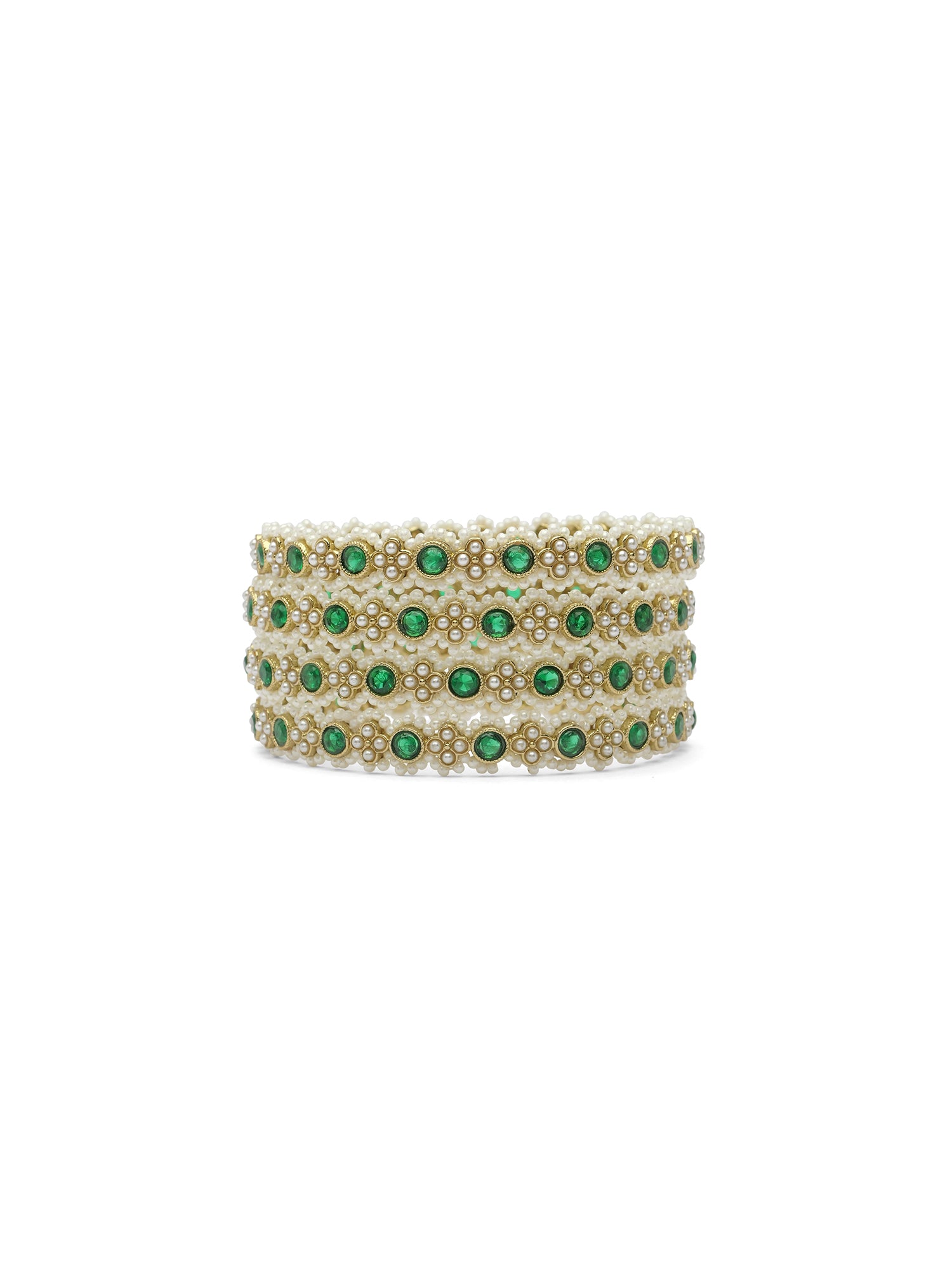 Miva Pearl Kadas in Green and Antique Gold