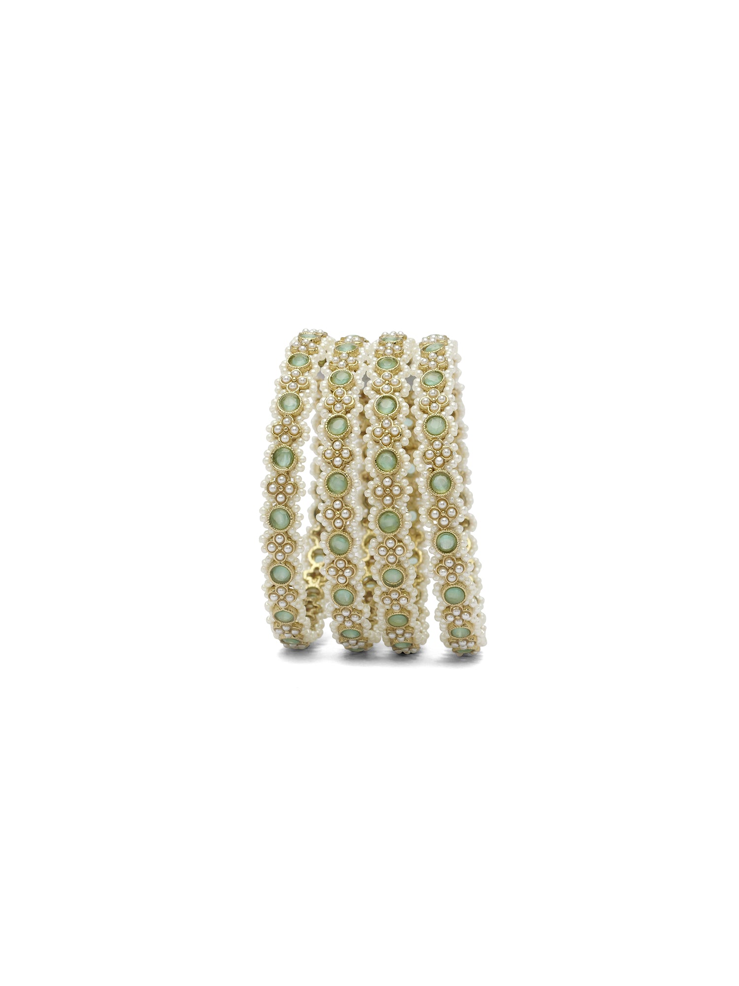 Miva Pearl Kadas in Mint and Antique Gold