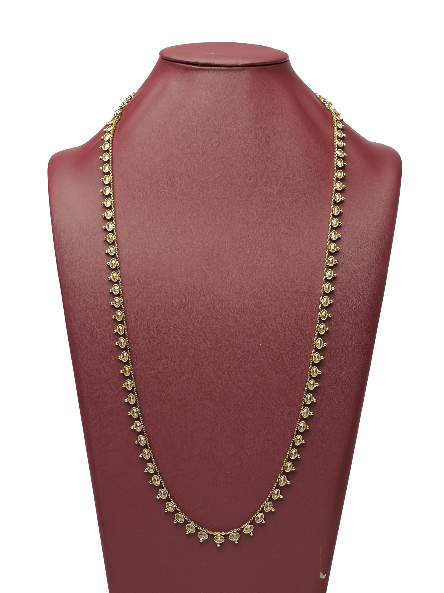 Mrinali Long Chain in Champagne and Antique Gold
