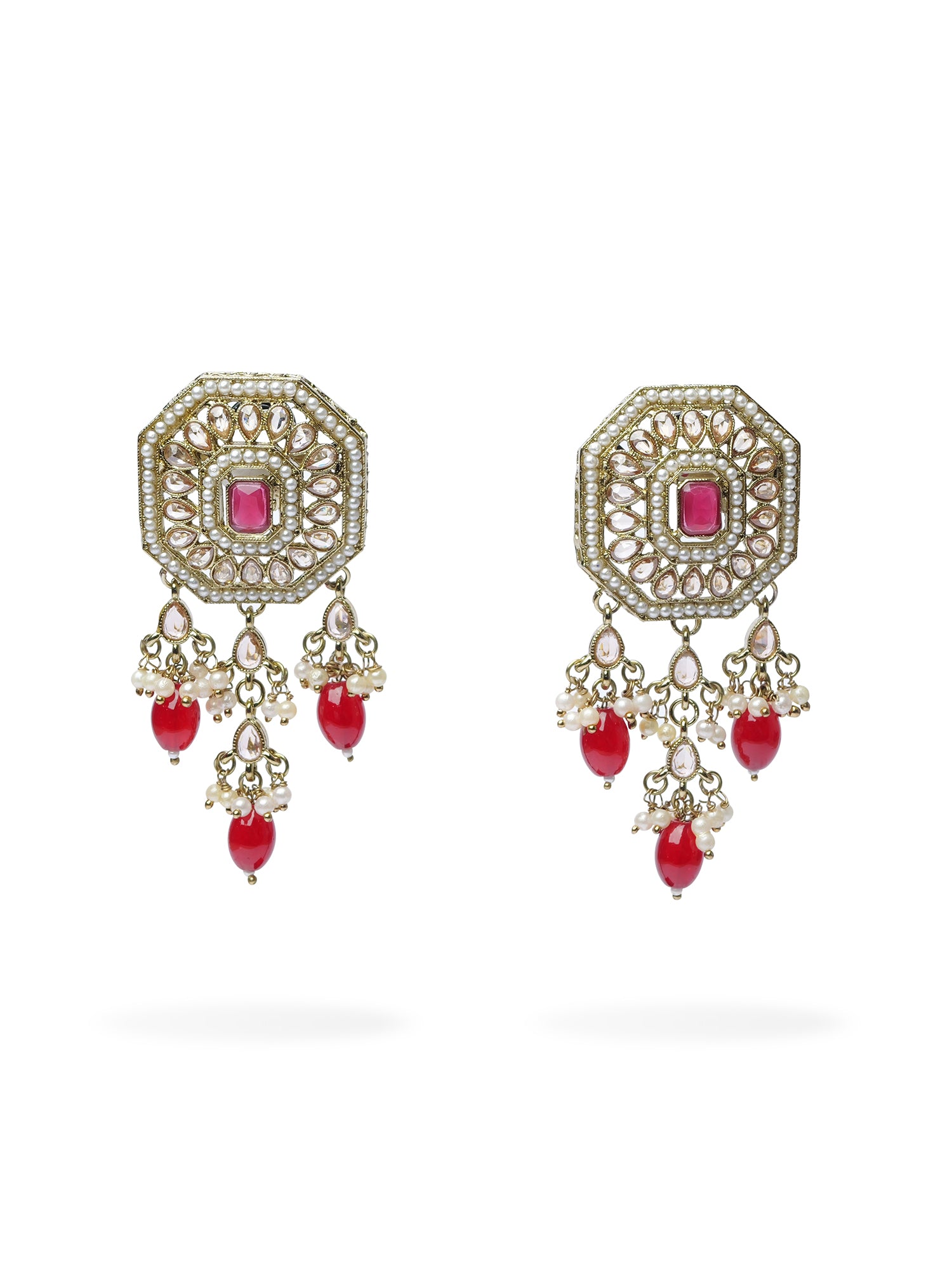 Mumtaz Choker Set in Ruby and Antique Gold