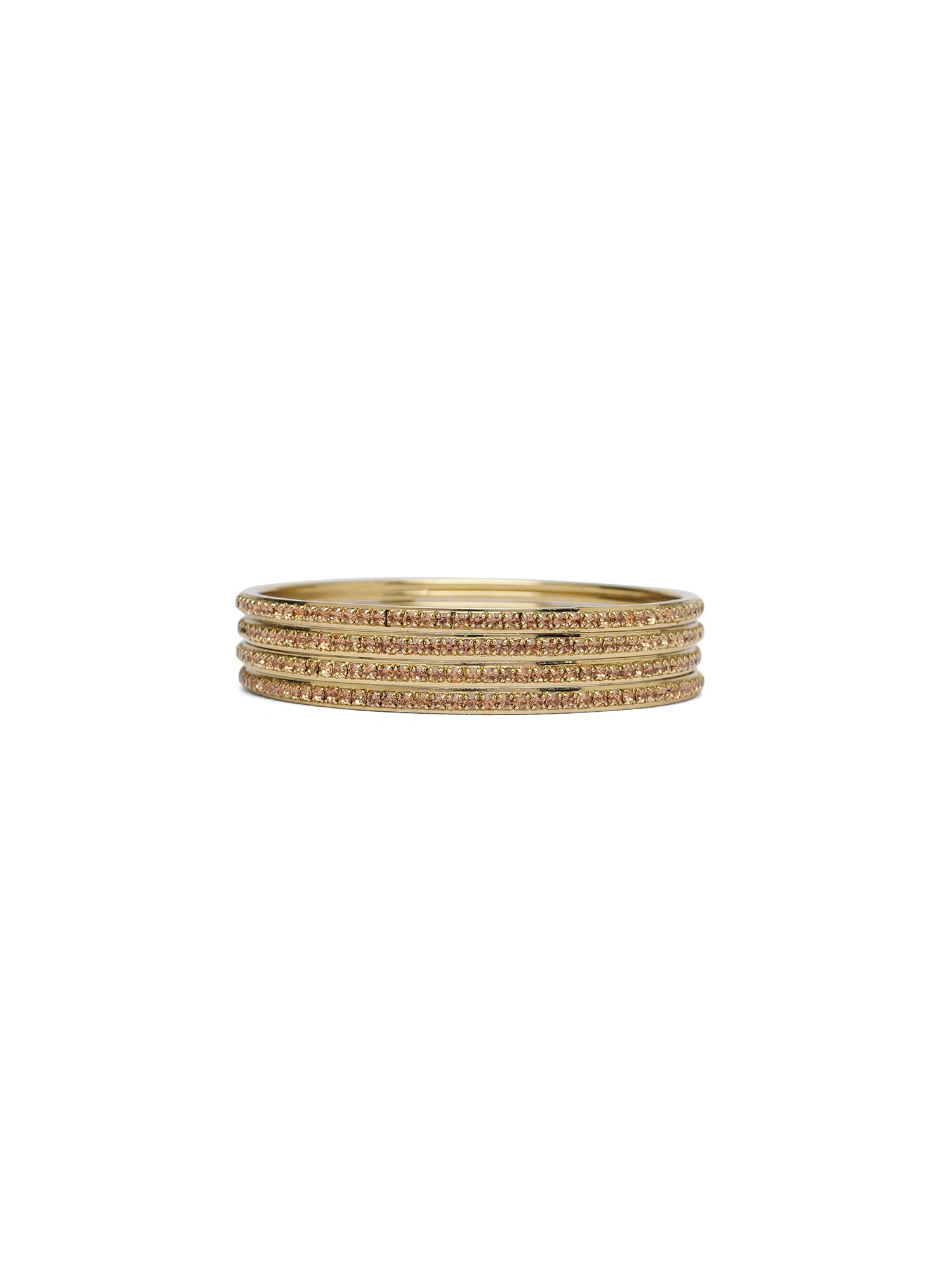Naaz Diamante Bangles in Champagne