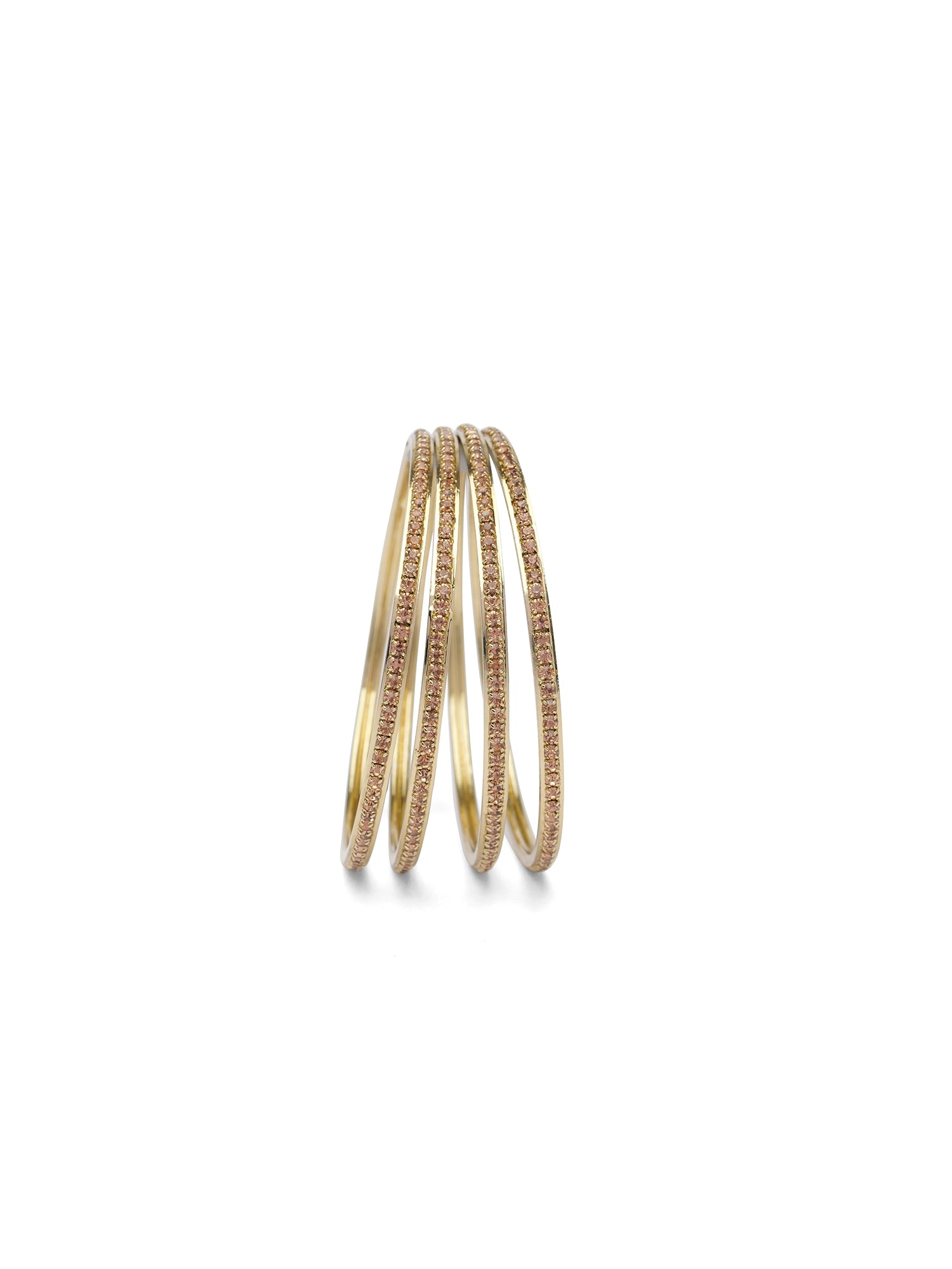 Naaz Diamante Bangles in Champagne
