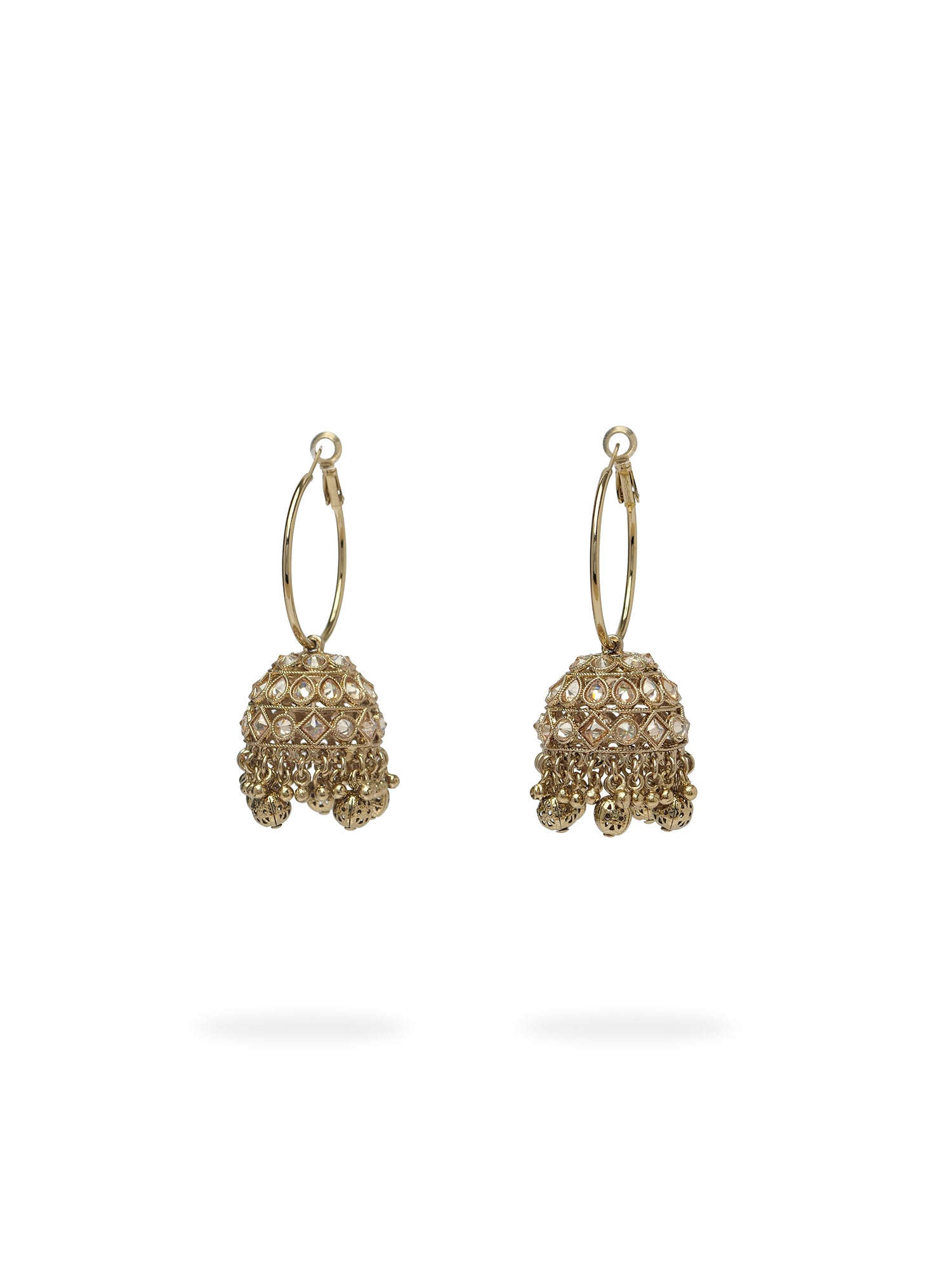 Nareen Jhumka Hoops in Antique Gold
