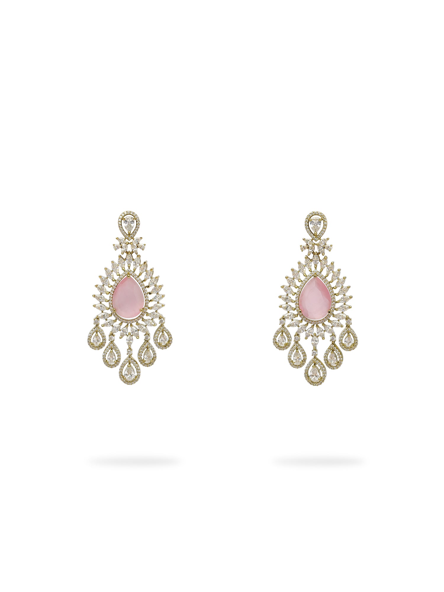 Navira Cubic Zirconia Necklace Set in Light Pink