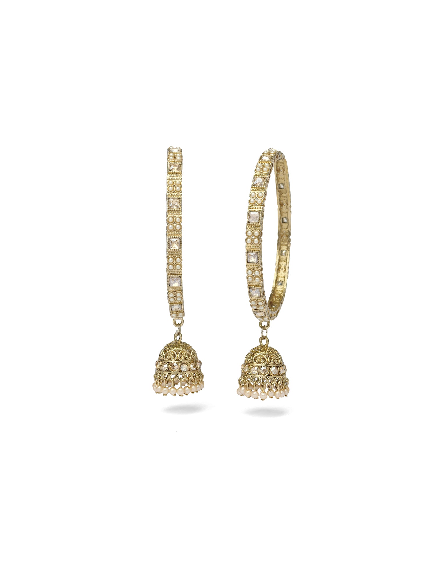 Nayara Jhumka Bangles in Champagne