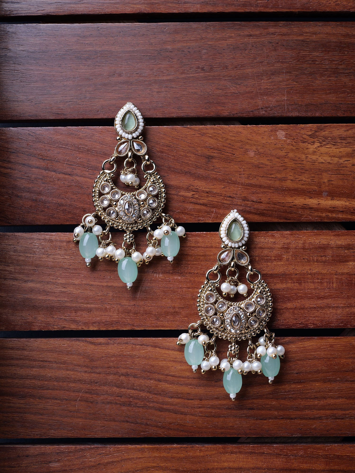 Nayla Pearl Earrings in Mint