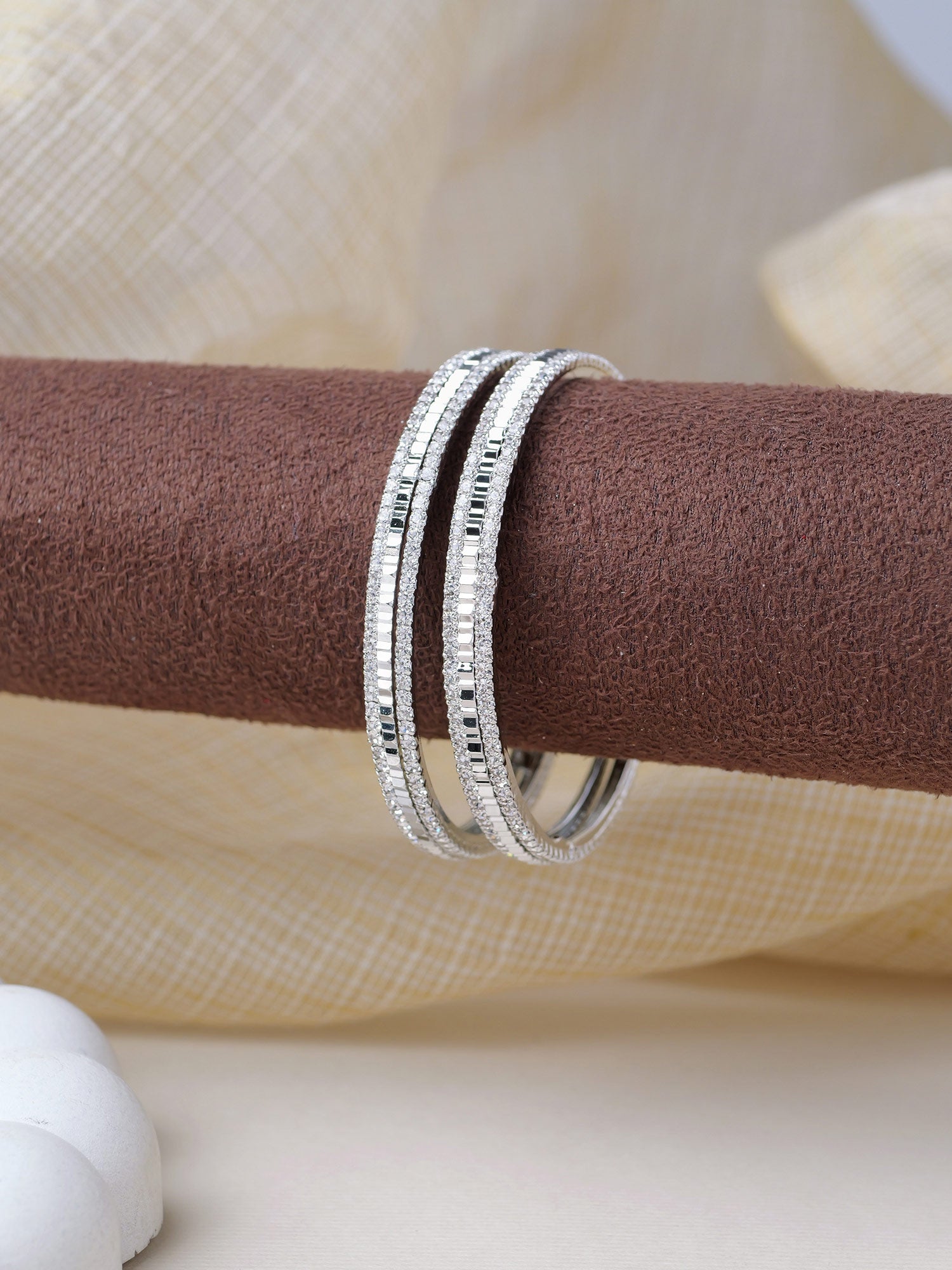Nazia Children's Bangles in Rhodium