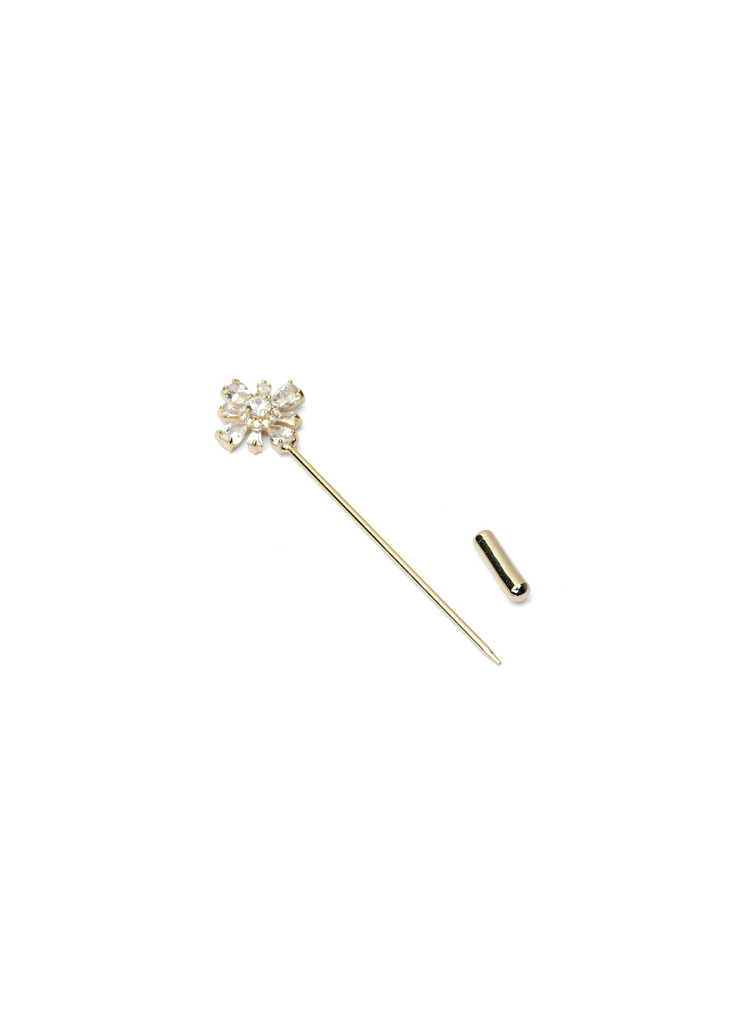Nazira Scarf Pin in White and Gold