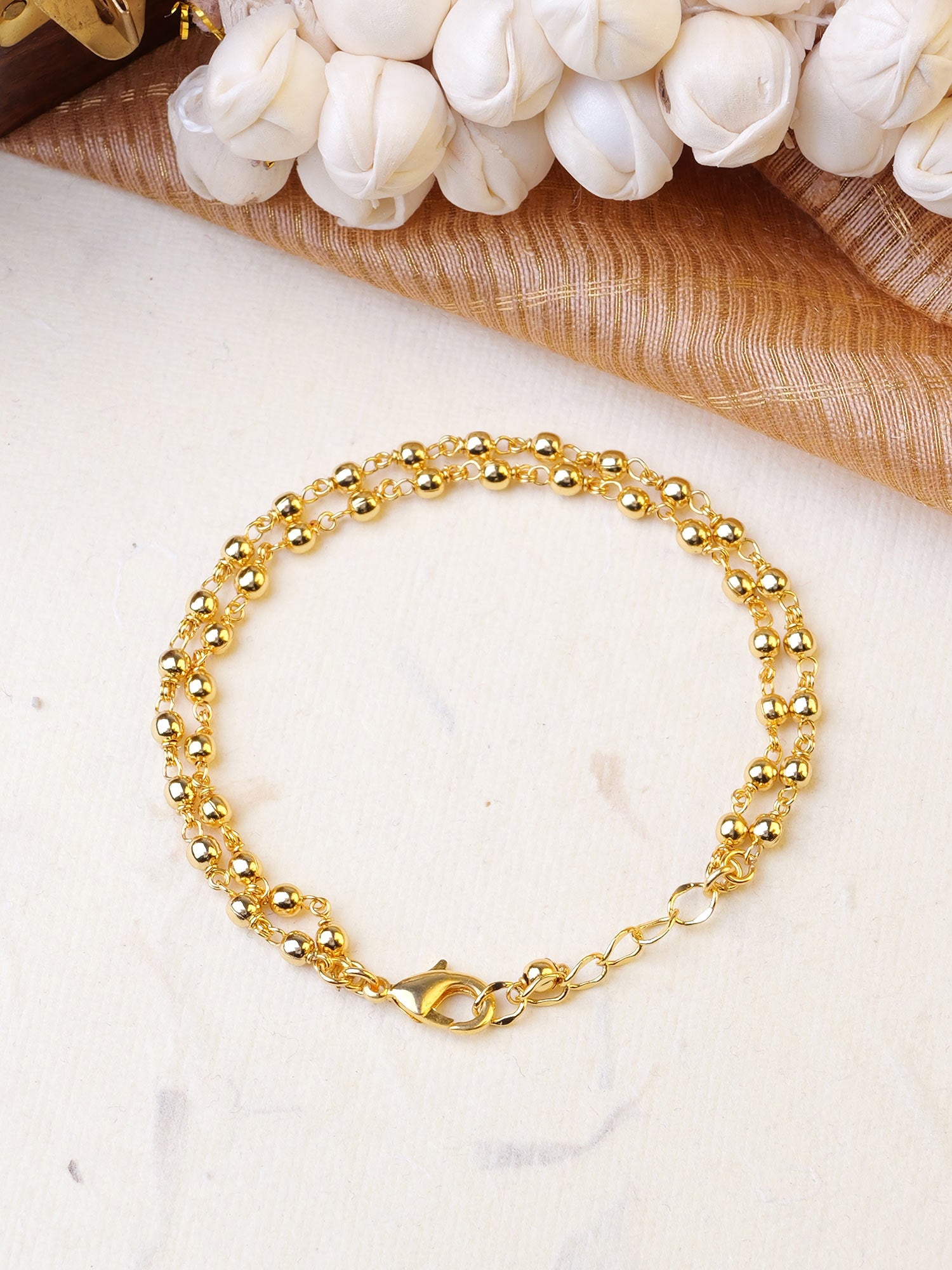 Neela Gold Ball Layered Bracelet