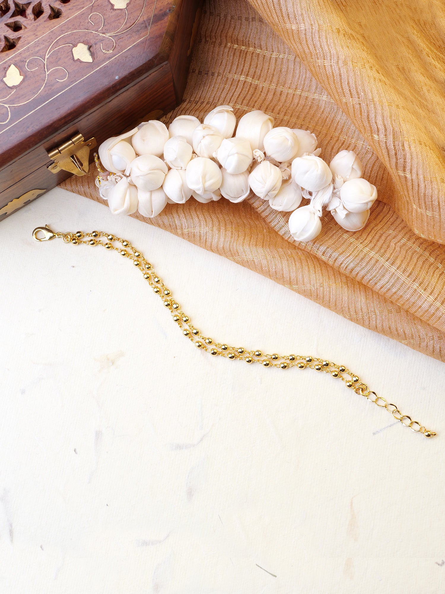 Neela Gold Ball Layered Bracelet