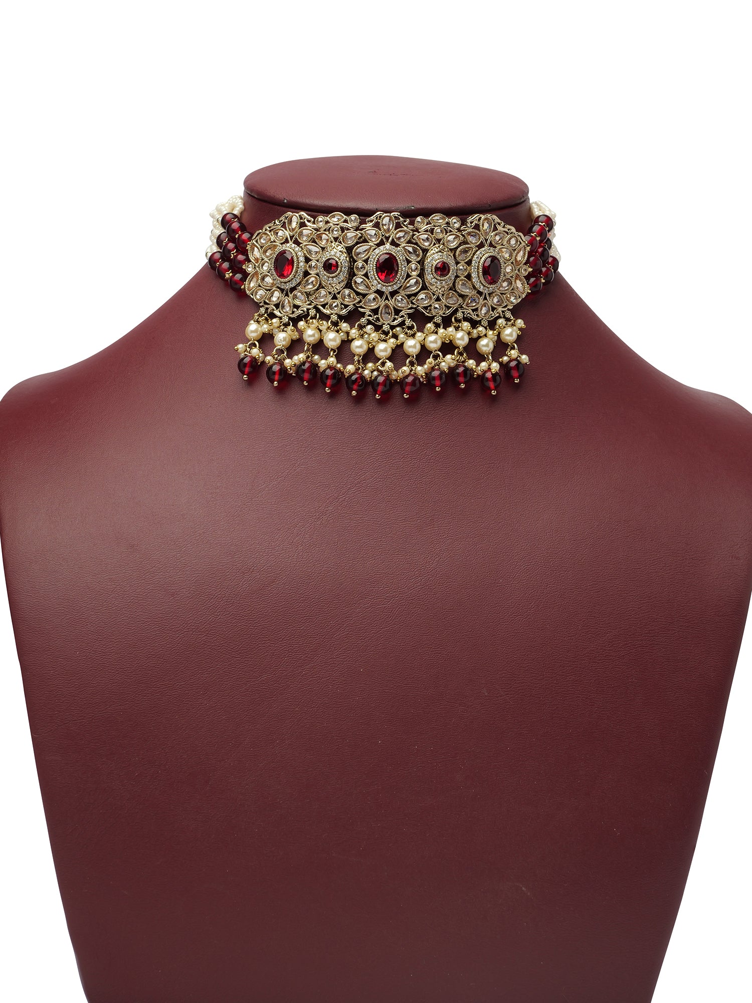 Neelmani Choker Set in Maroon