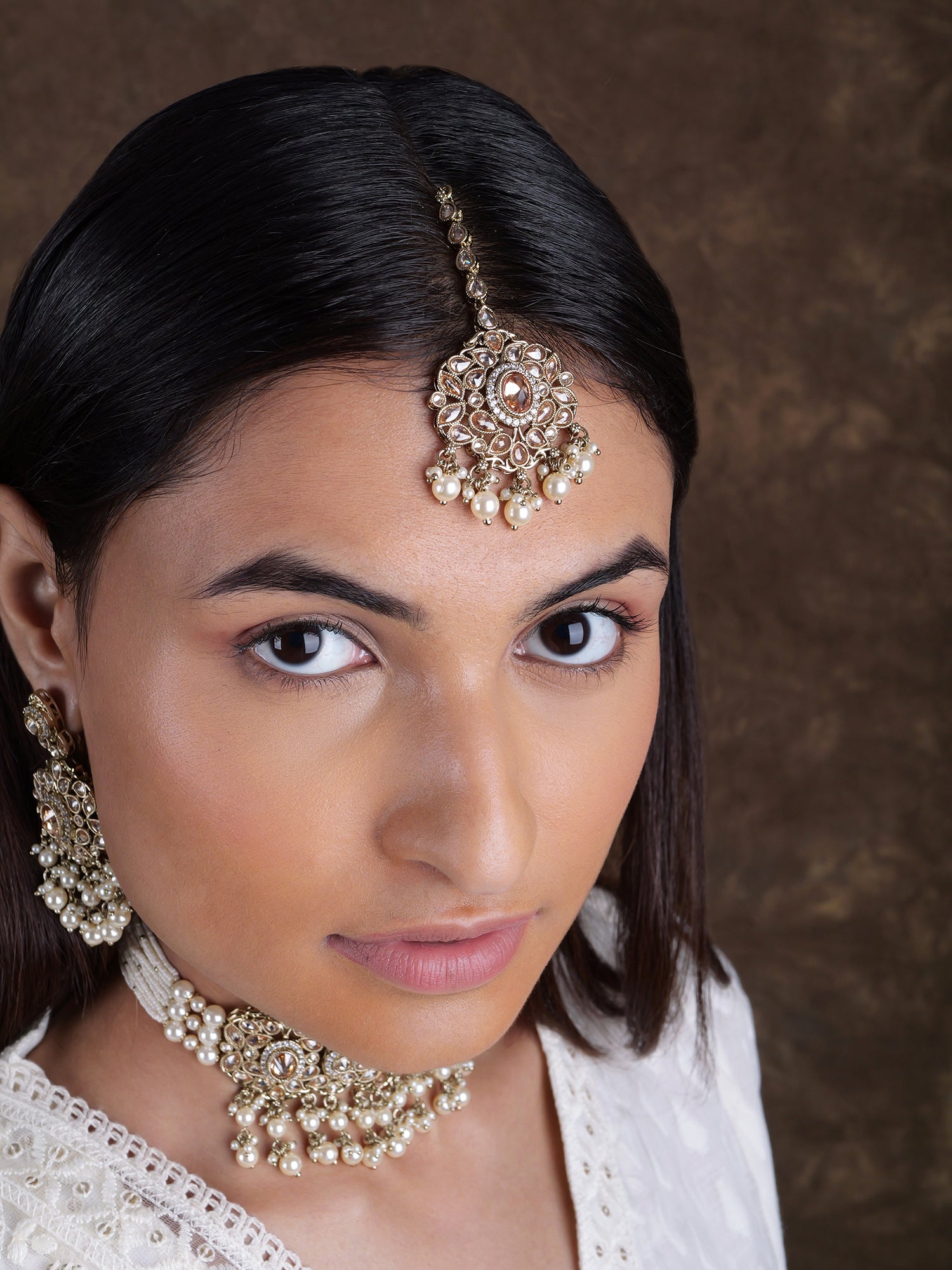 Neelmani Choker Set in Antique Gold