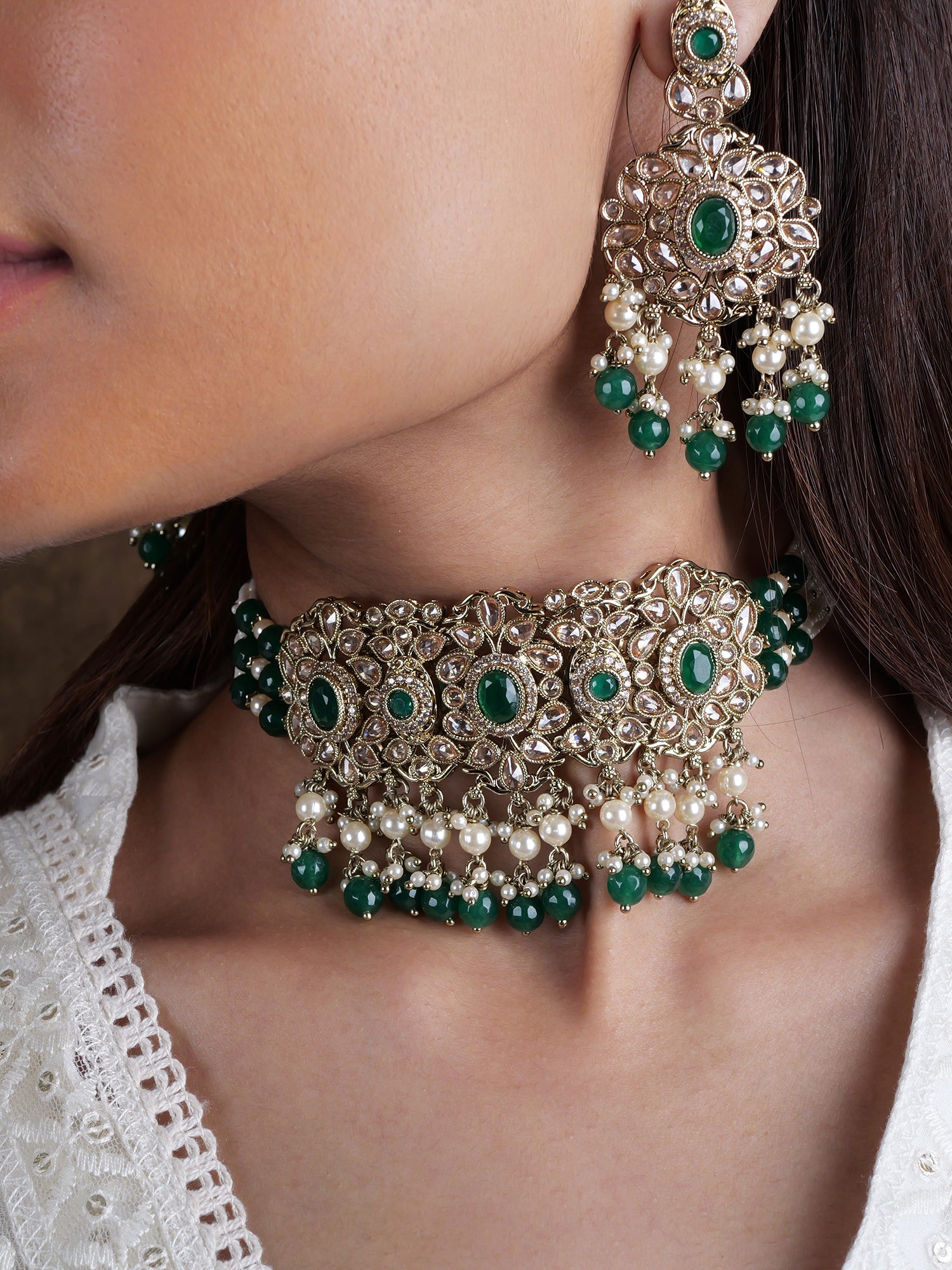 Neelmani Necklace Set in Green