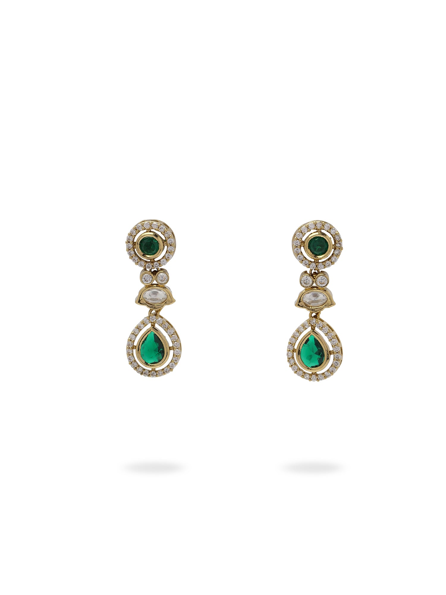 Neera Kundan Necklace Set in Green