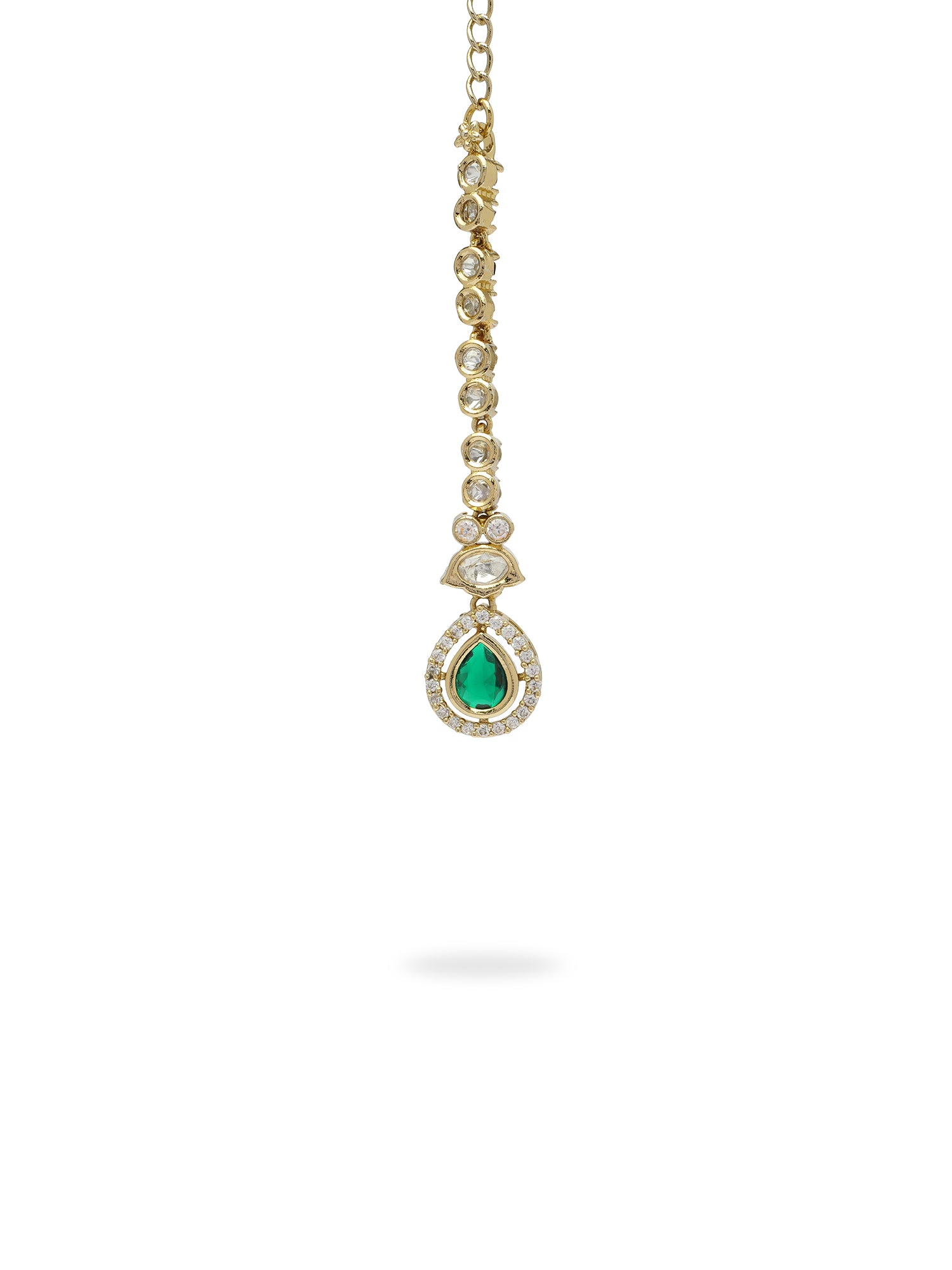 Neera Kundan Necklace Set in Green
