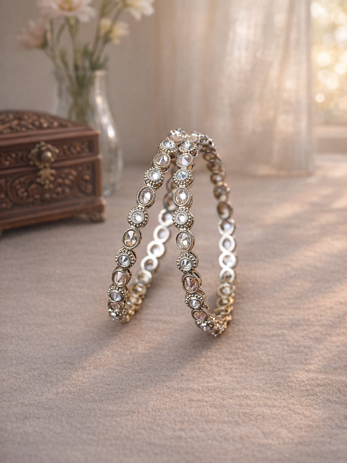 Neha Kada Bangles in Antique Gold