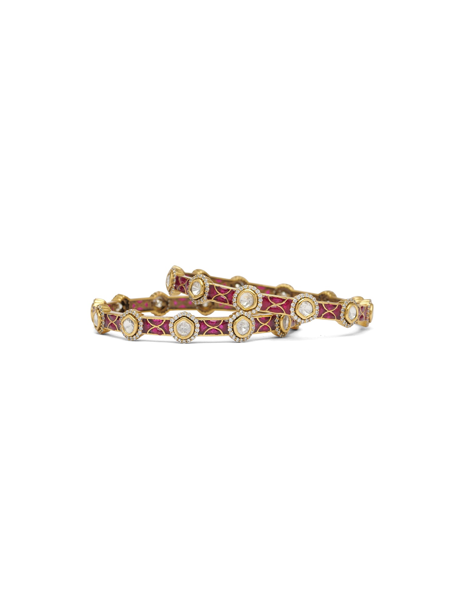 Neysa Kundan Bangles in Ruby