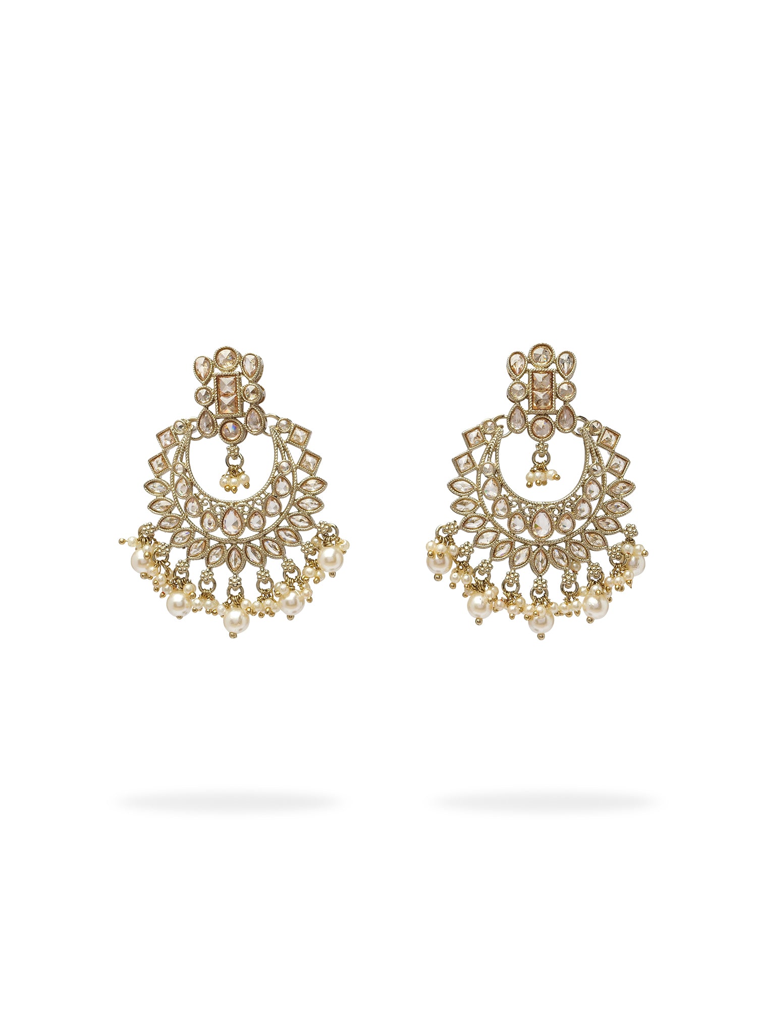 Niharika Bridal Necklace Set in Champagne and Antique Gold