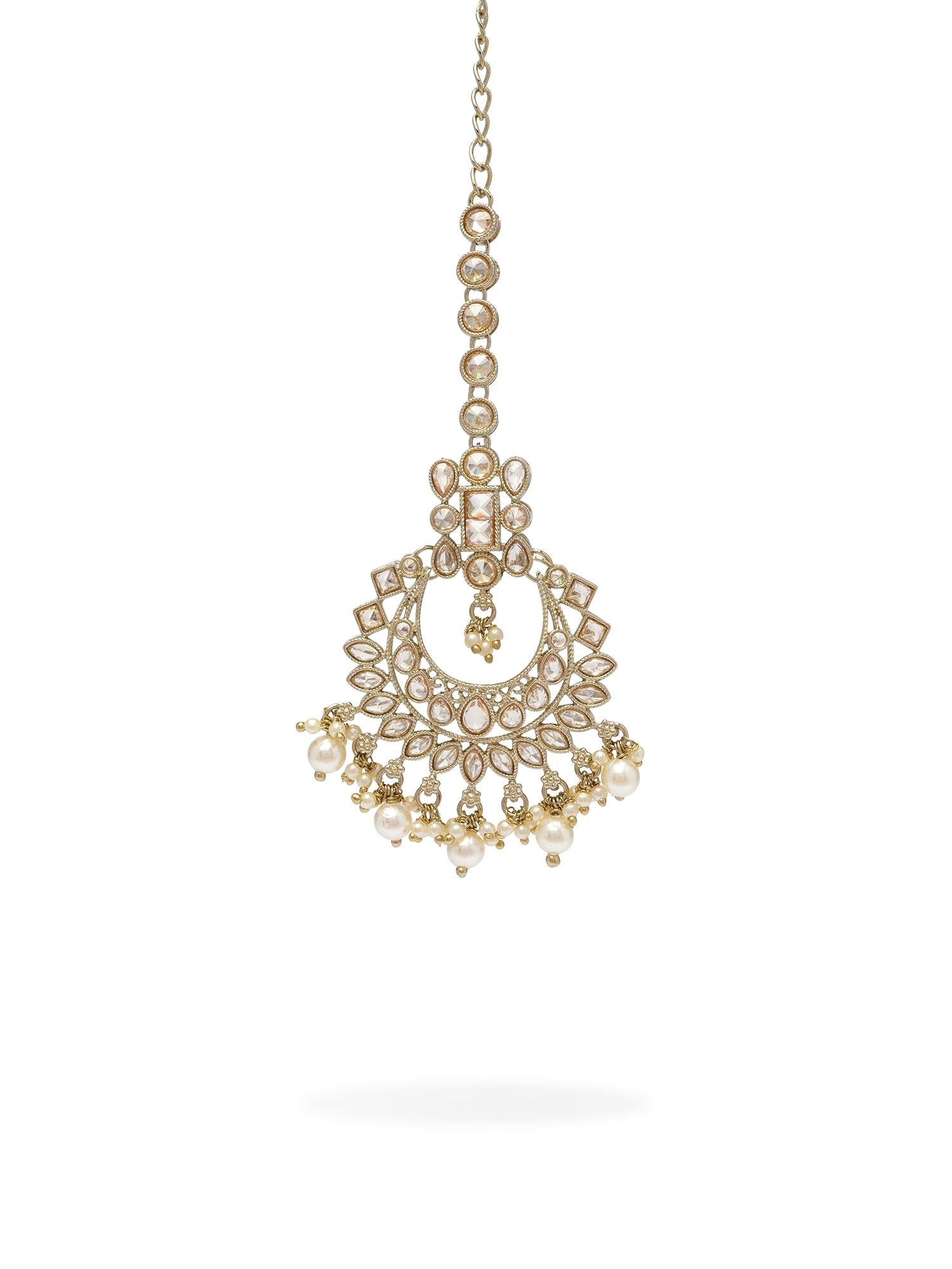 Niharika Bridal Necklace Set in Champagne and Antique Gold