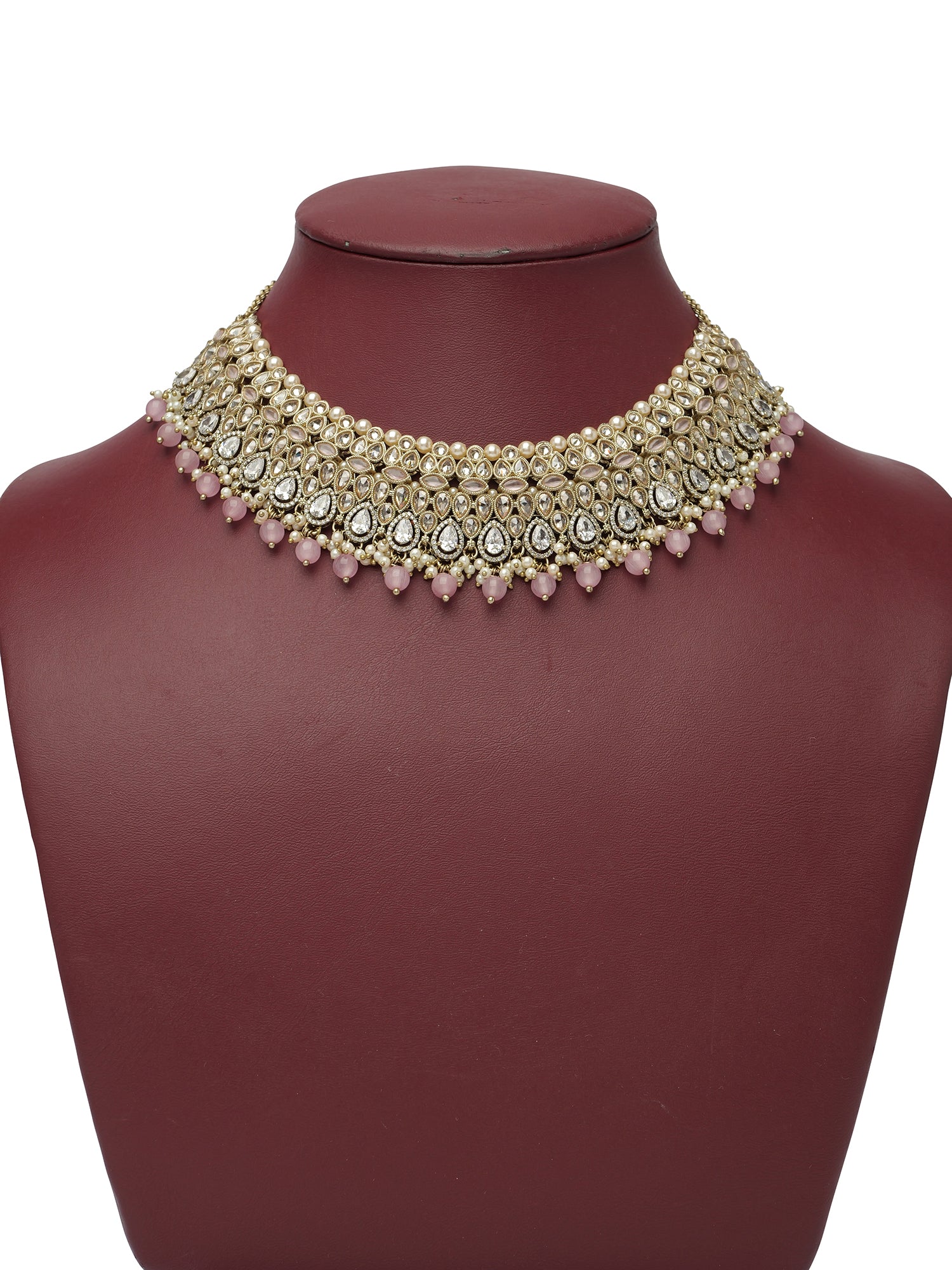 Nivedi Necklace Set in Light Pink