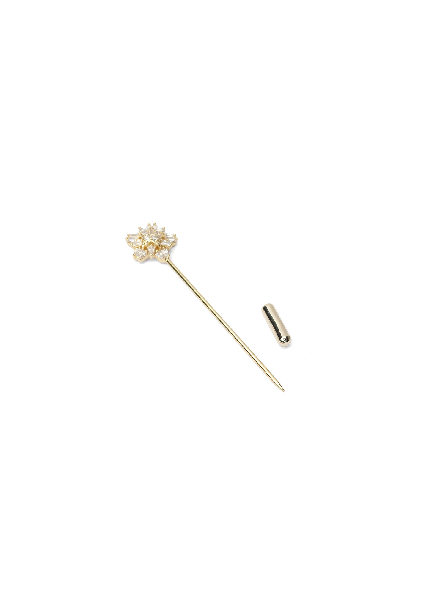 Noora Scarf Pin in White and Gold