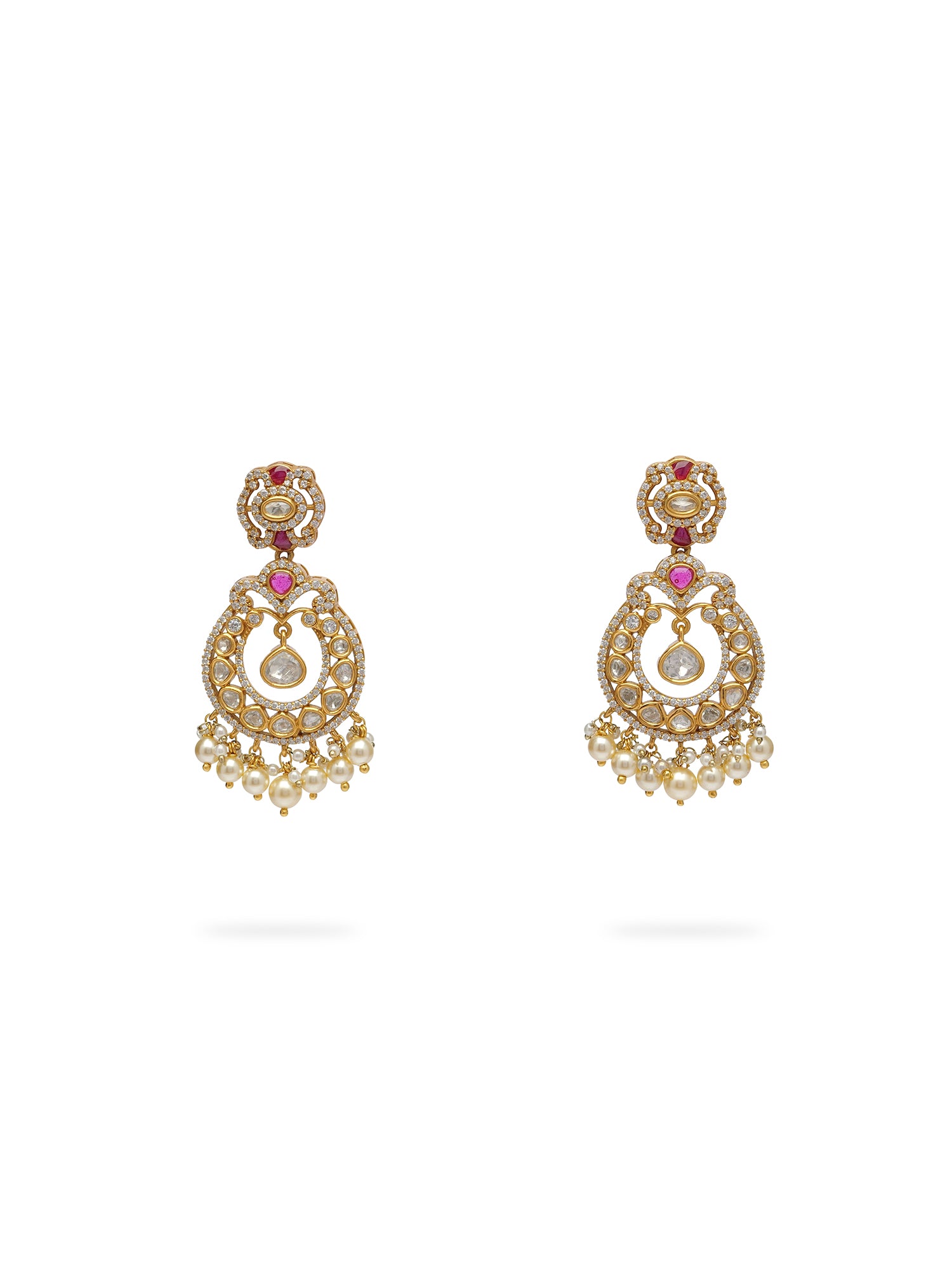 Noorani Kundan Choker Set in Ruby and Pearl