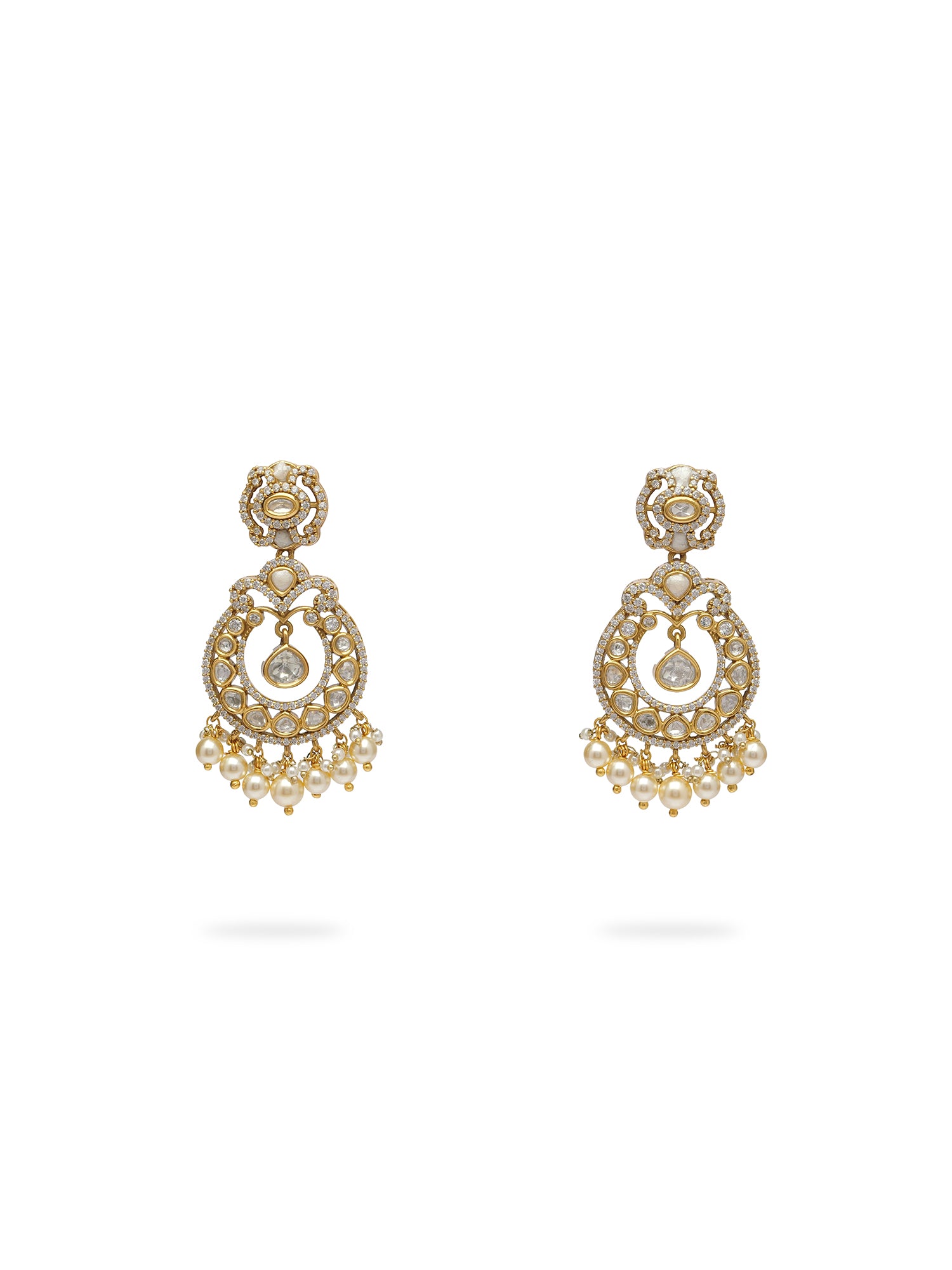 Noorani Kundan Choker Set in White and Pearl