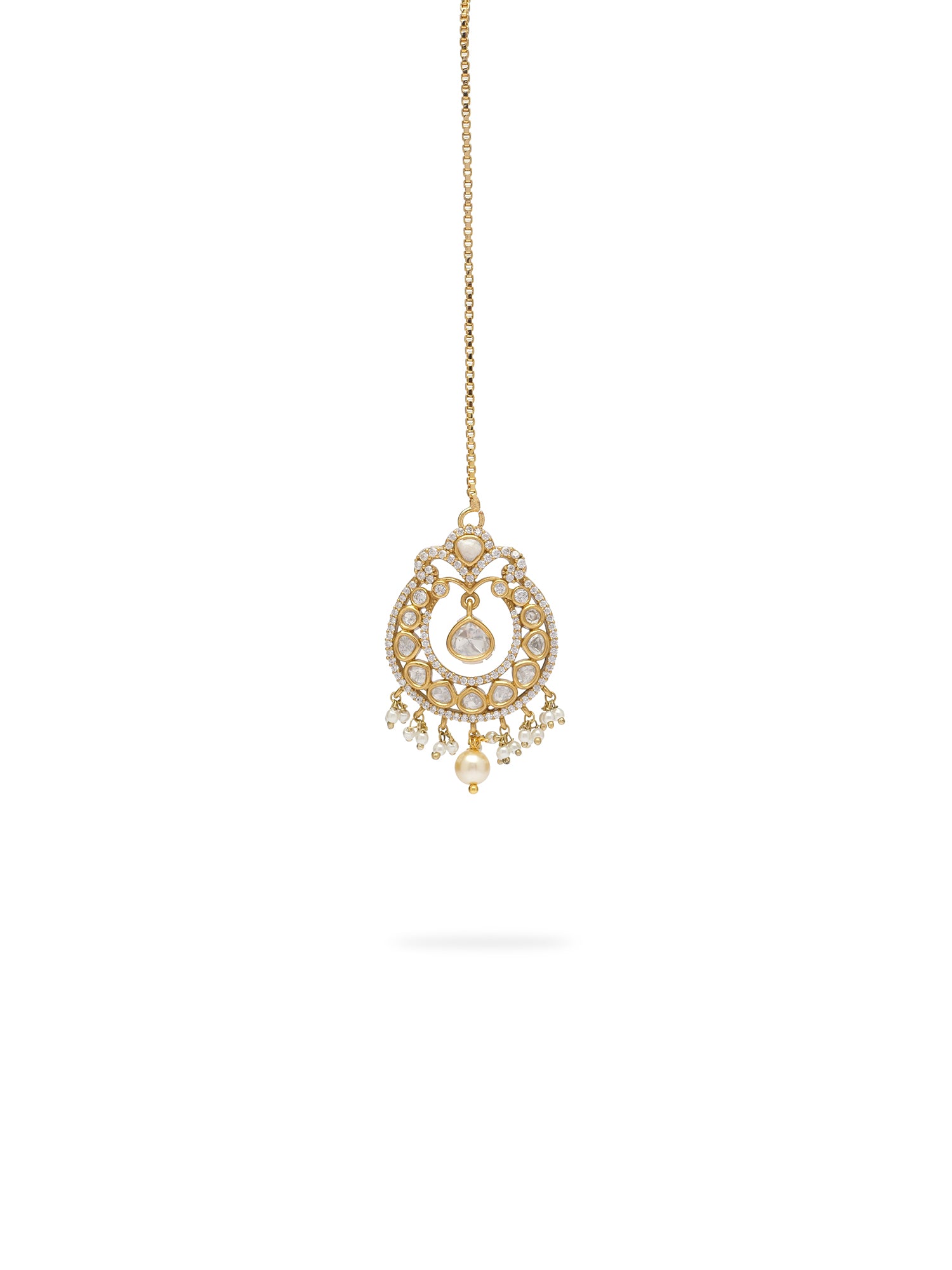 Noorani Kundan Choker Set in White and Pearl