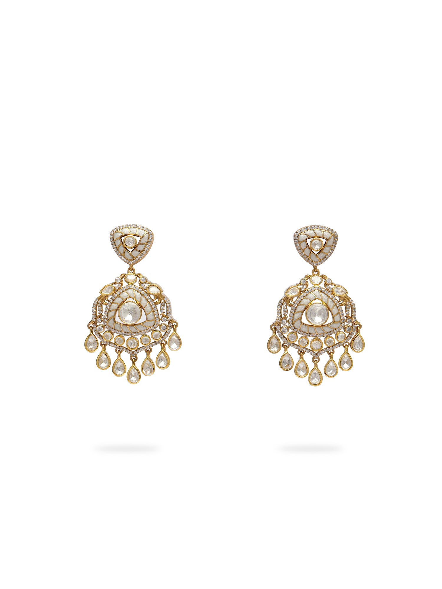 Noorina Kundan Necklace Set in White