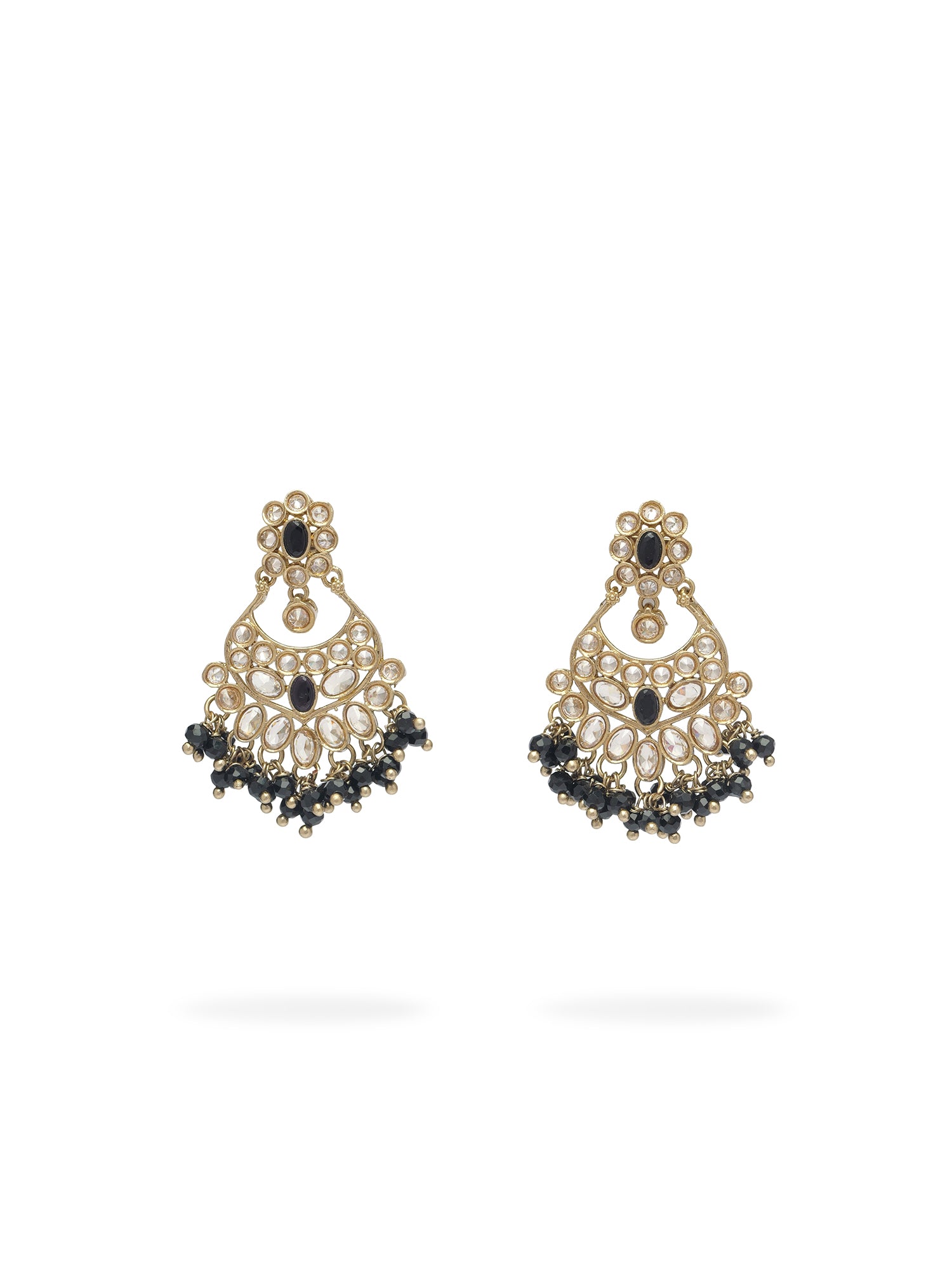 Noreen Chandbali Earrings in Black