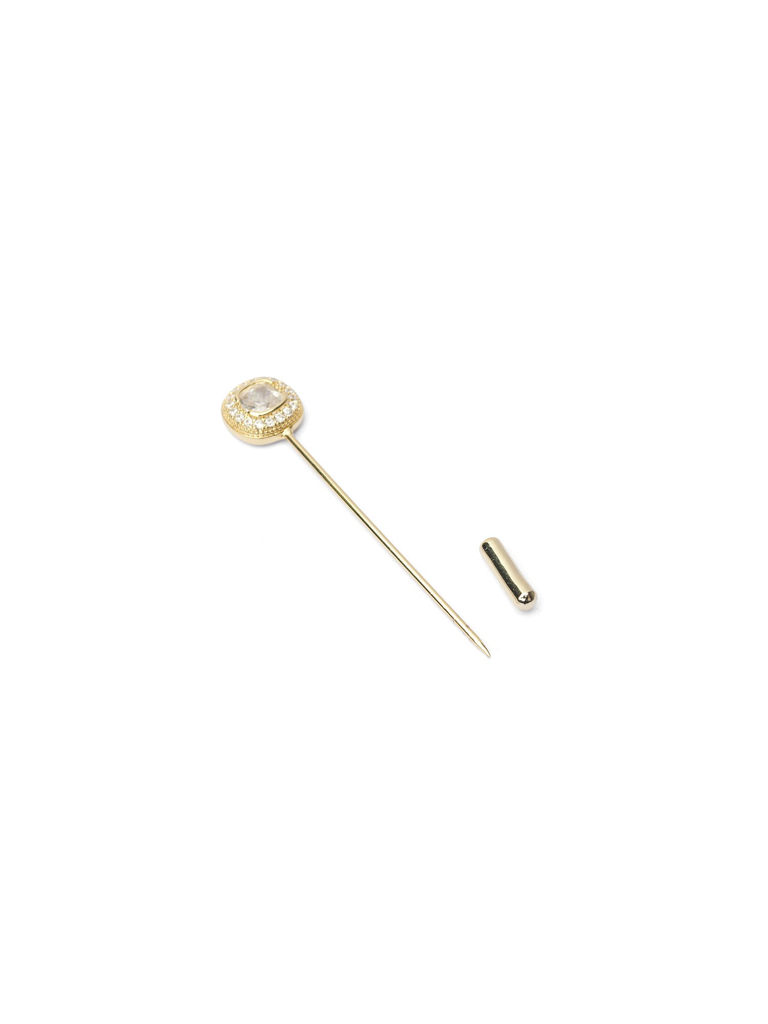 Nura Scarf Pin in White and Gold
