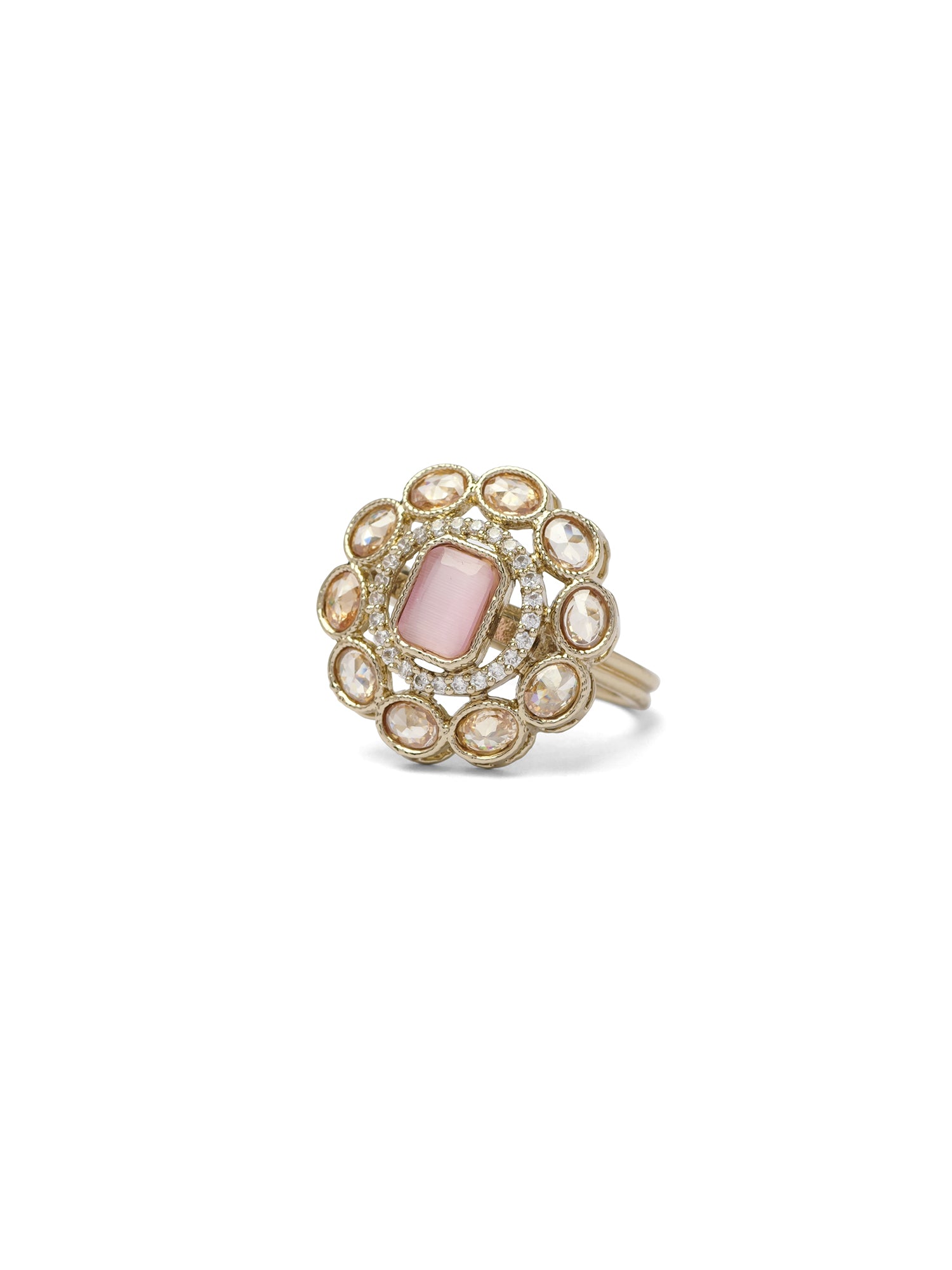 Nyla Ring in Pink and Antique Gold