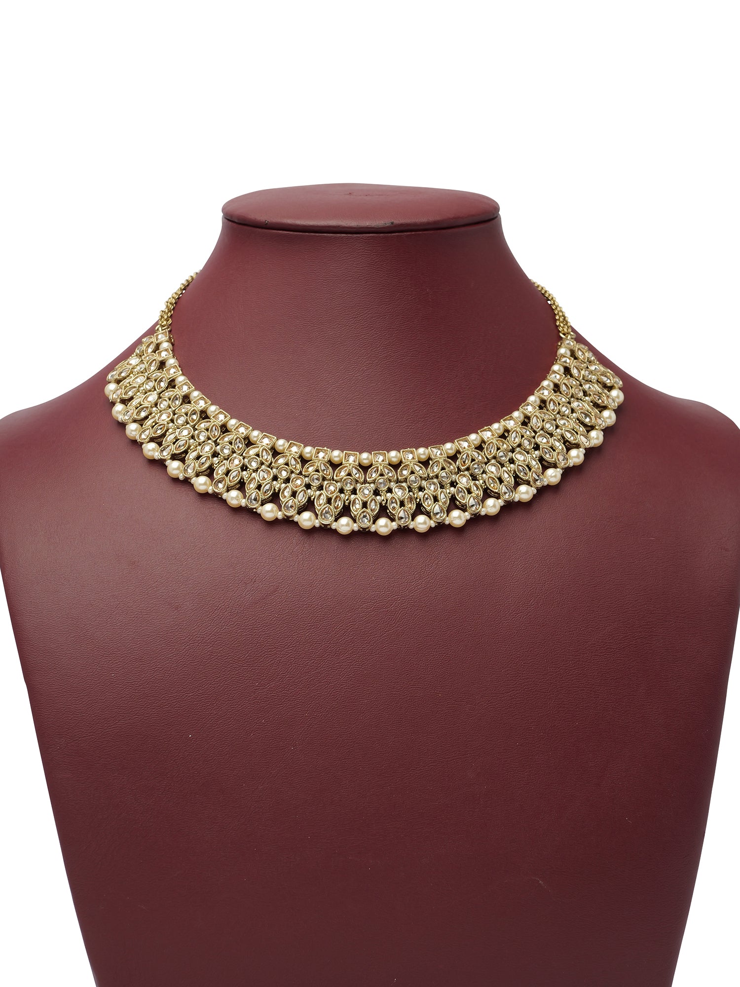 Nyra Necklace Set in Pearl and Champagne