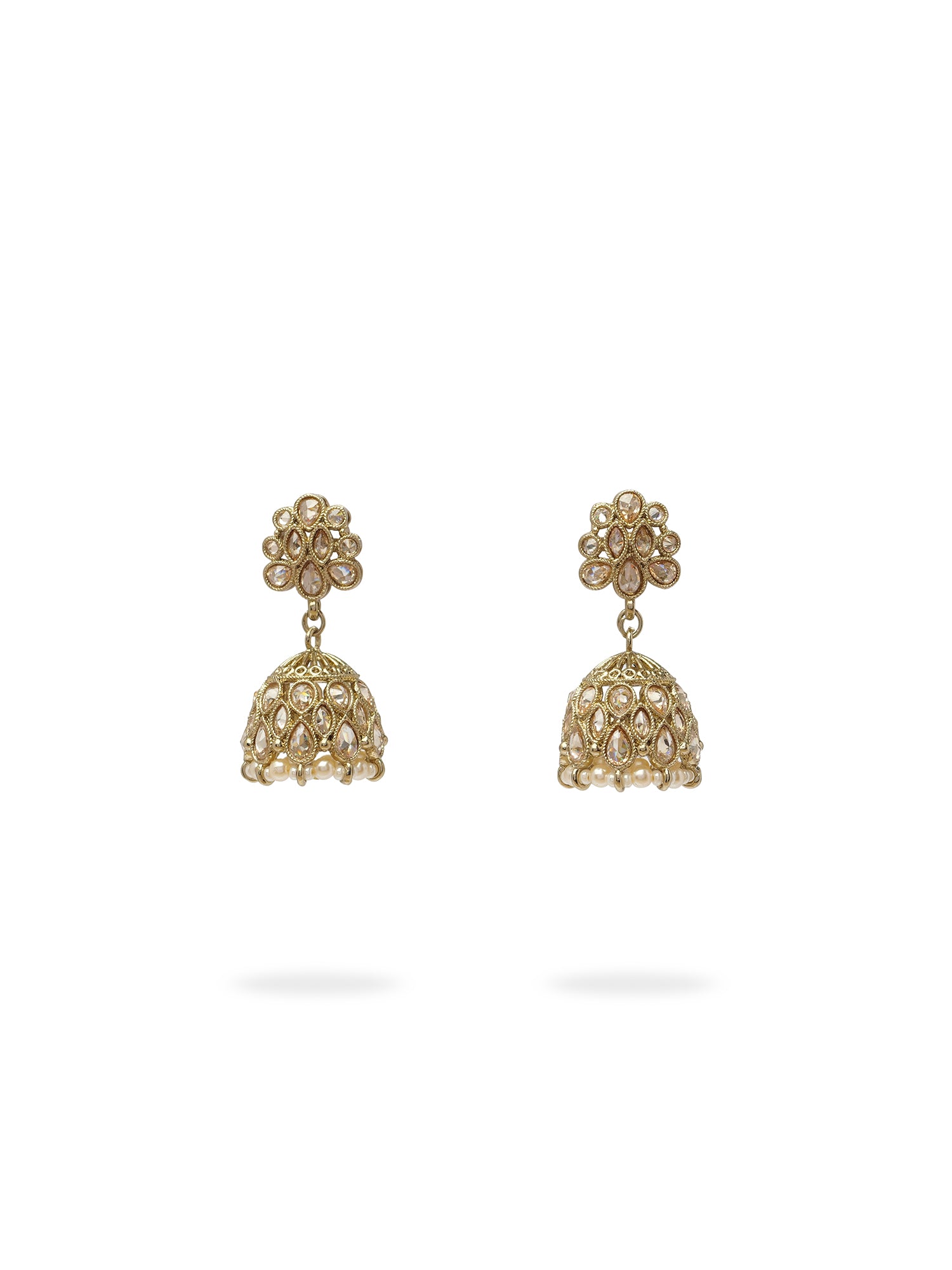 Nyra Necklace Set in Pearl and Champagne