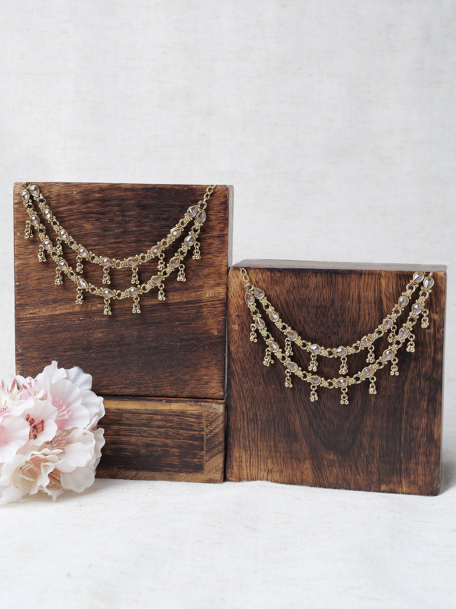 Nysha Ear Chains in Antique Gold