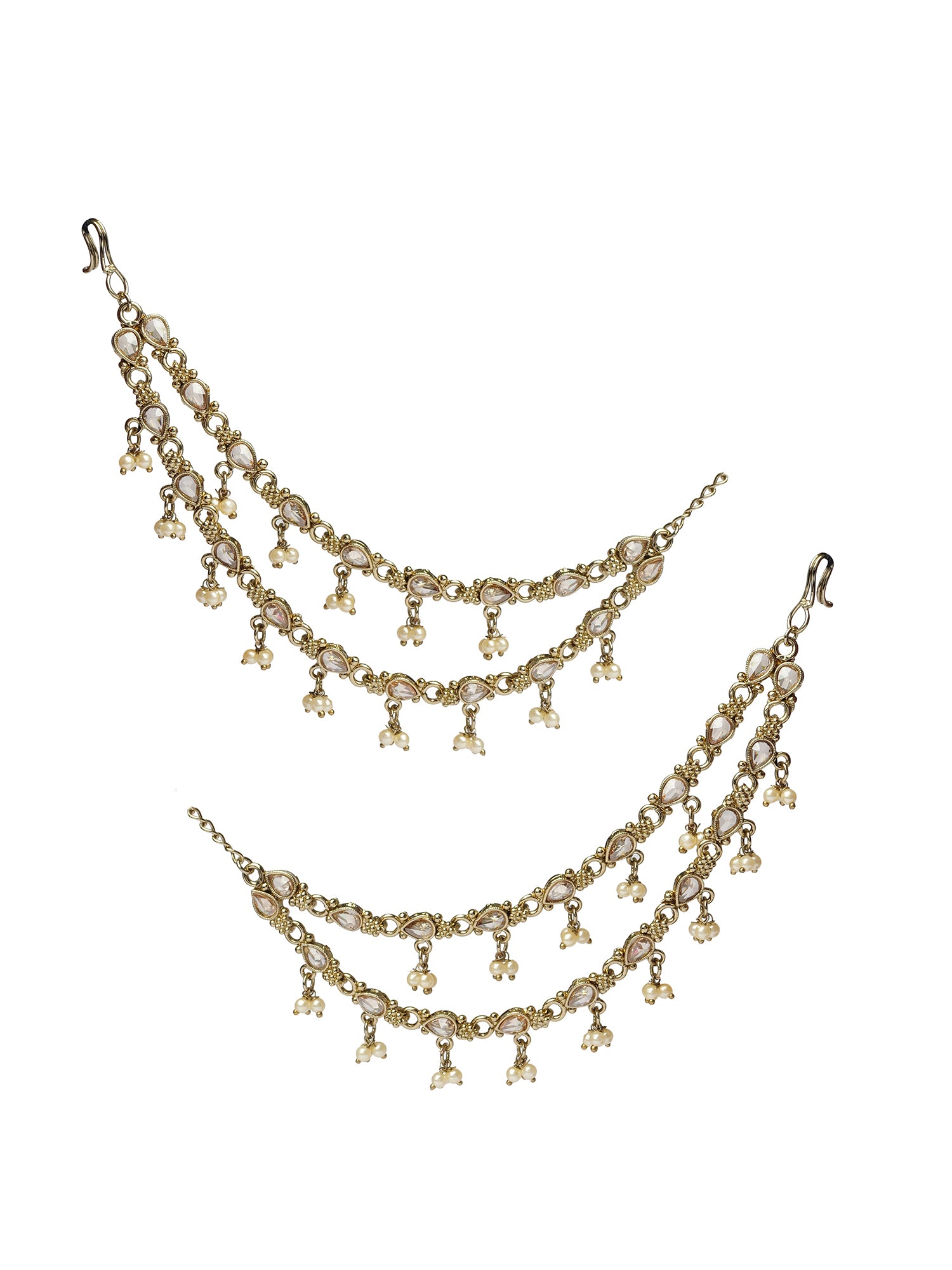 Nysha Ear Chains in Champagne and Antique Gold