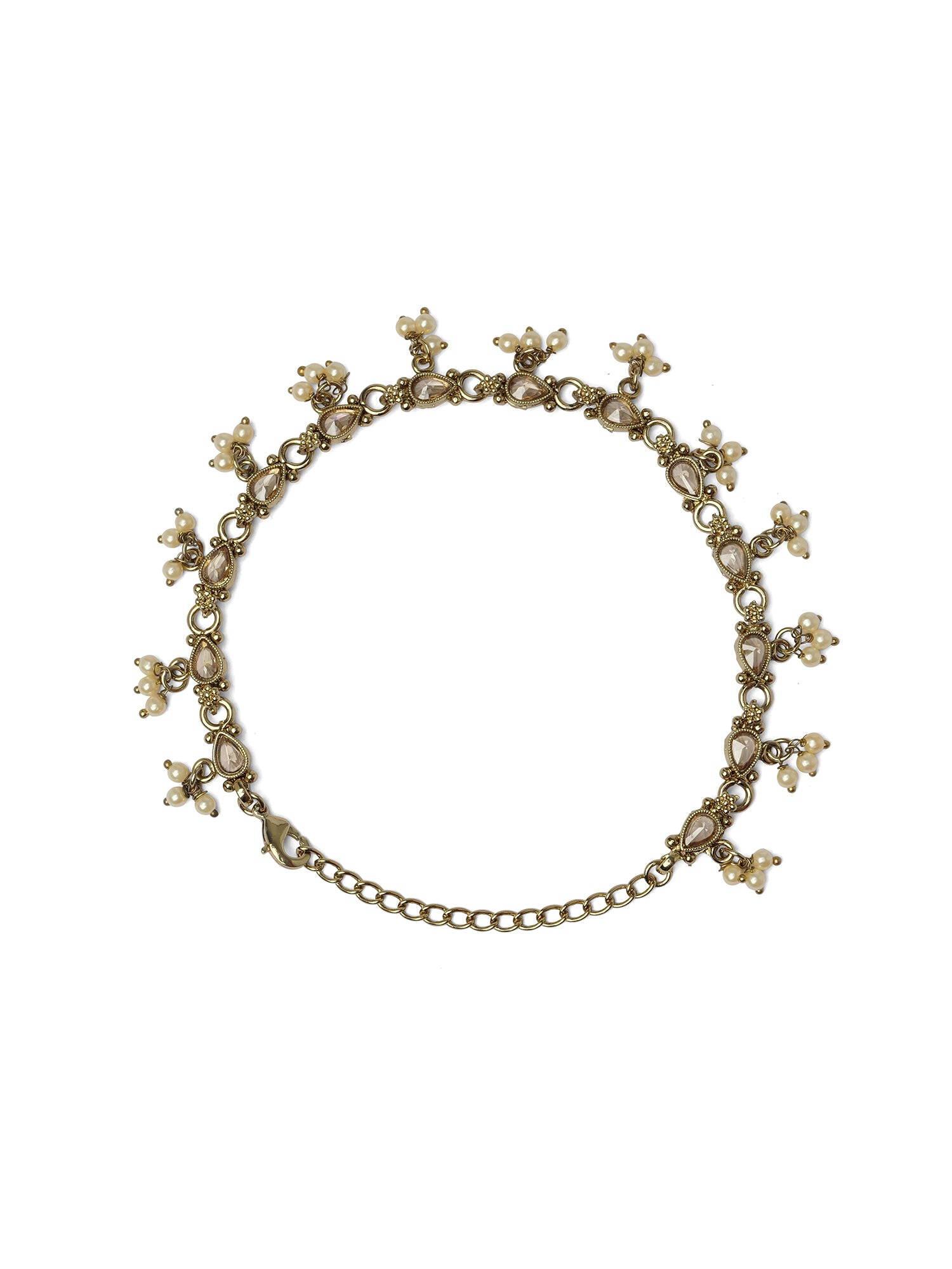 Nysha Pearl Anklet in Champagne