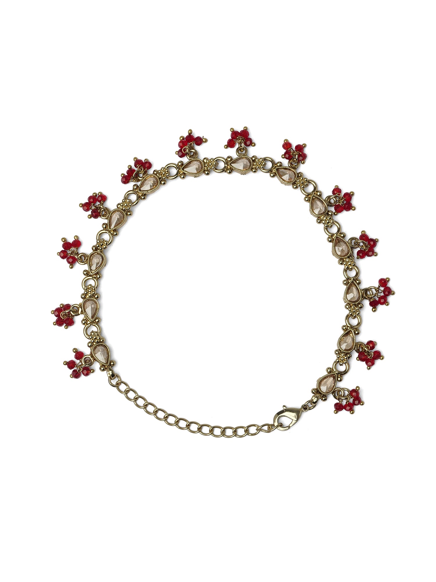 Nysha Pearl Anklet in Maroon