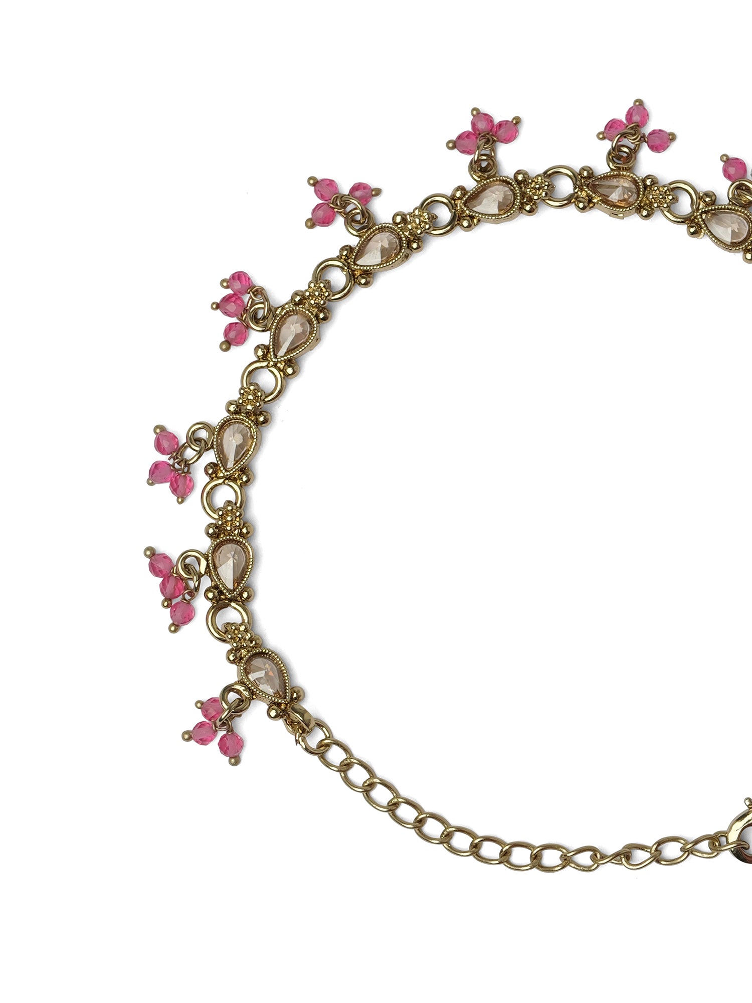 Nysha Pearl Anklet in Pink