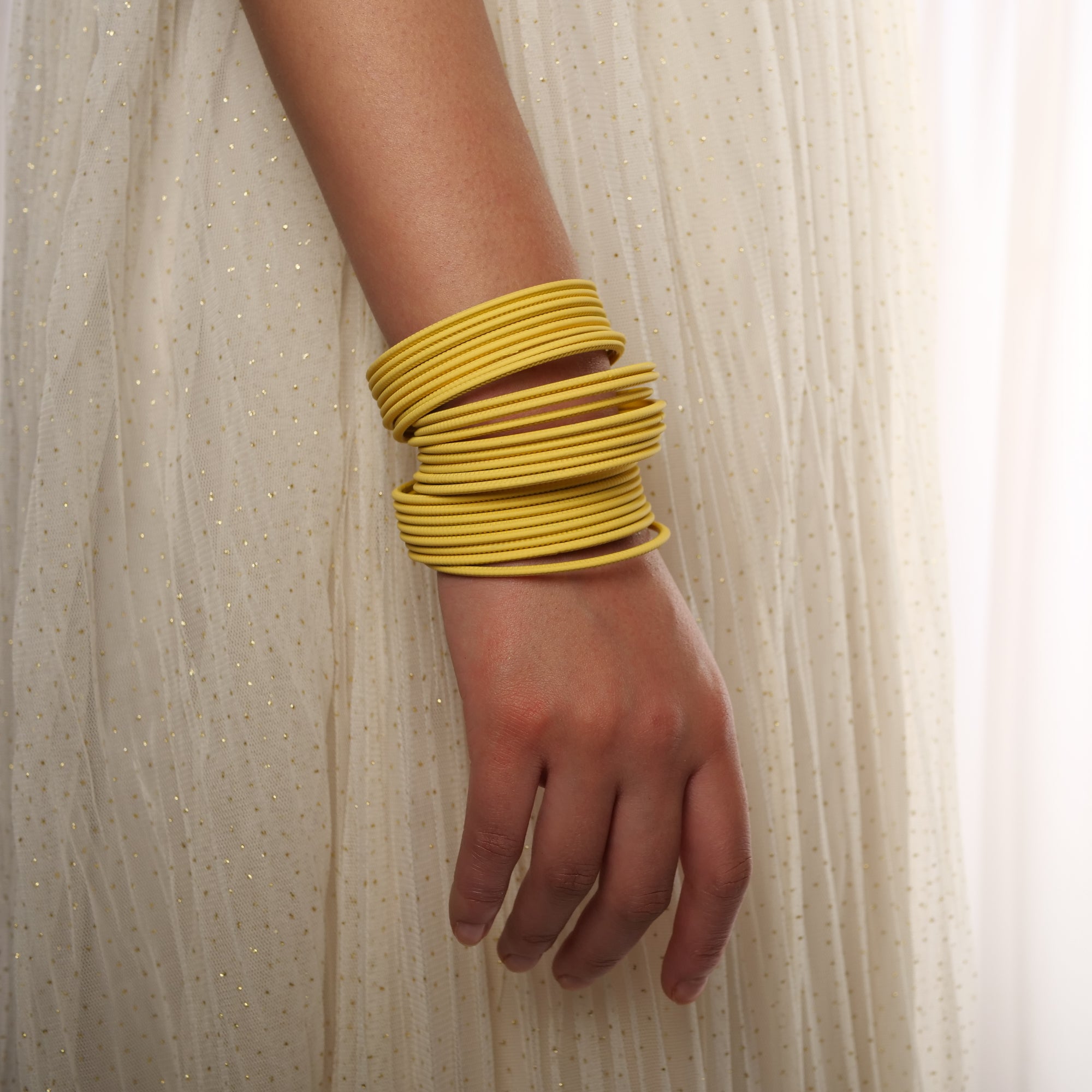 Pale Yellow Plain Bangles