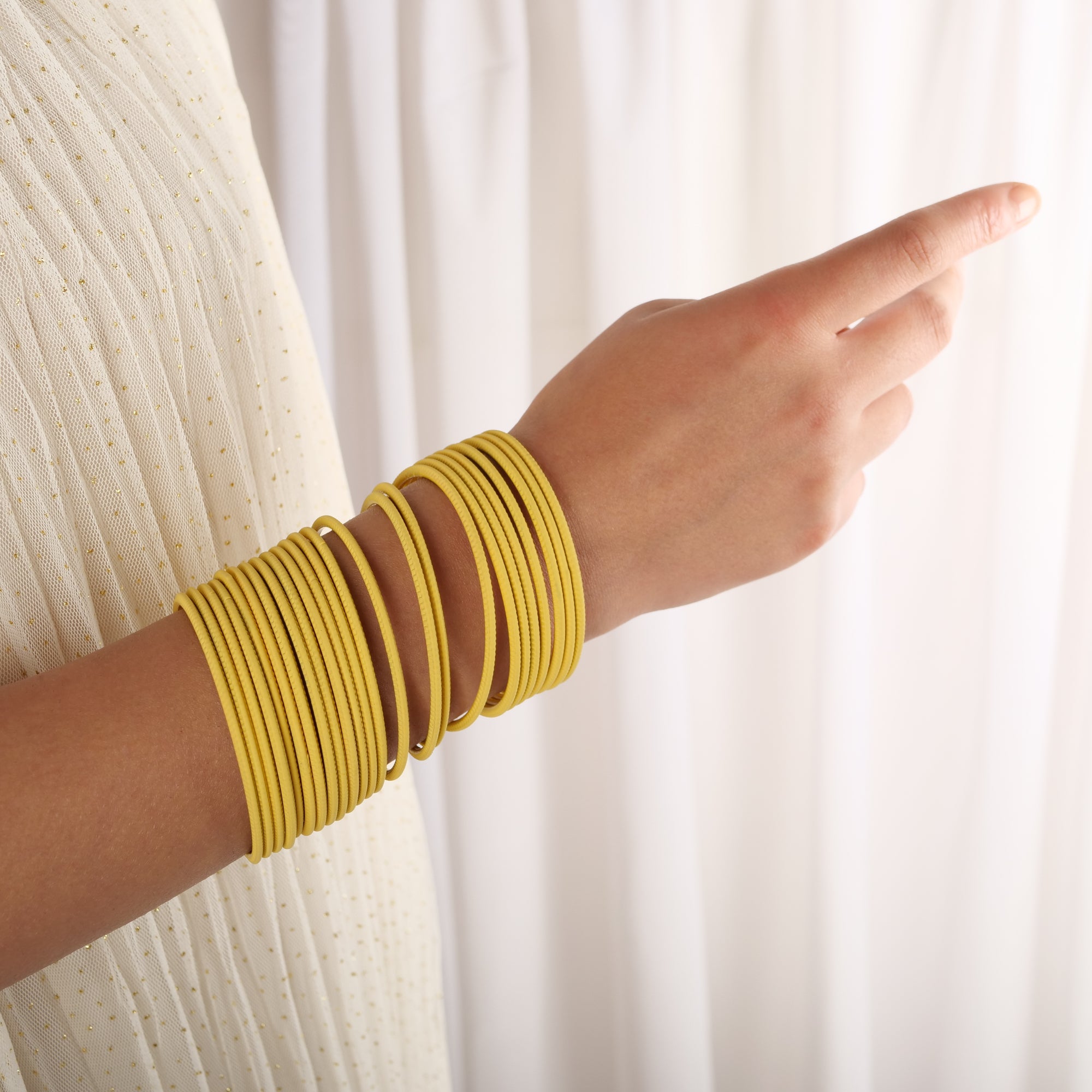 Pale Yellow Plain Bangles