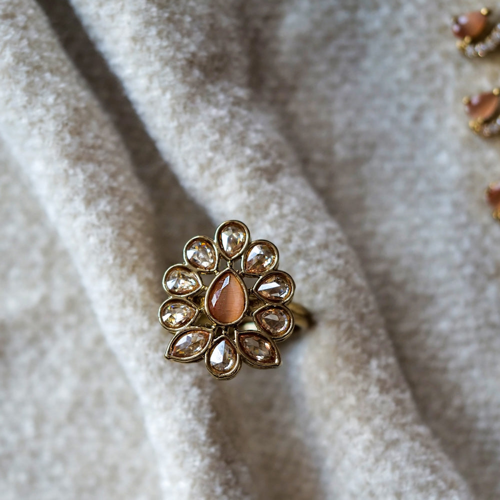 Peony Ring in Peach